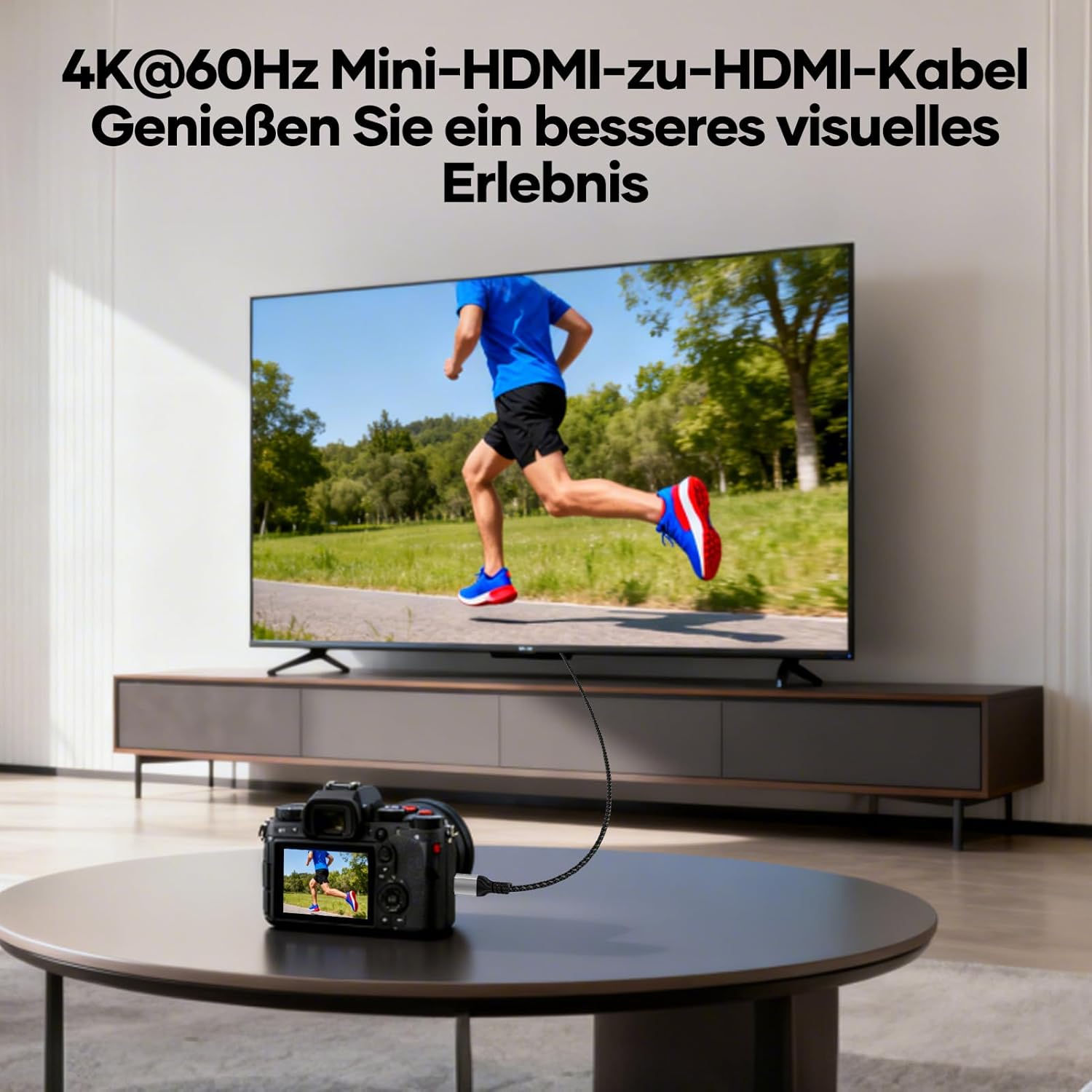 Thumbnail 6 de Mini HDMI auf HDMI Kabel (3 m) für 4K@60Hz: bidirektional, kompatibel mit Kamera, Raspberry Pi Zero & Projektor