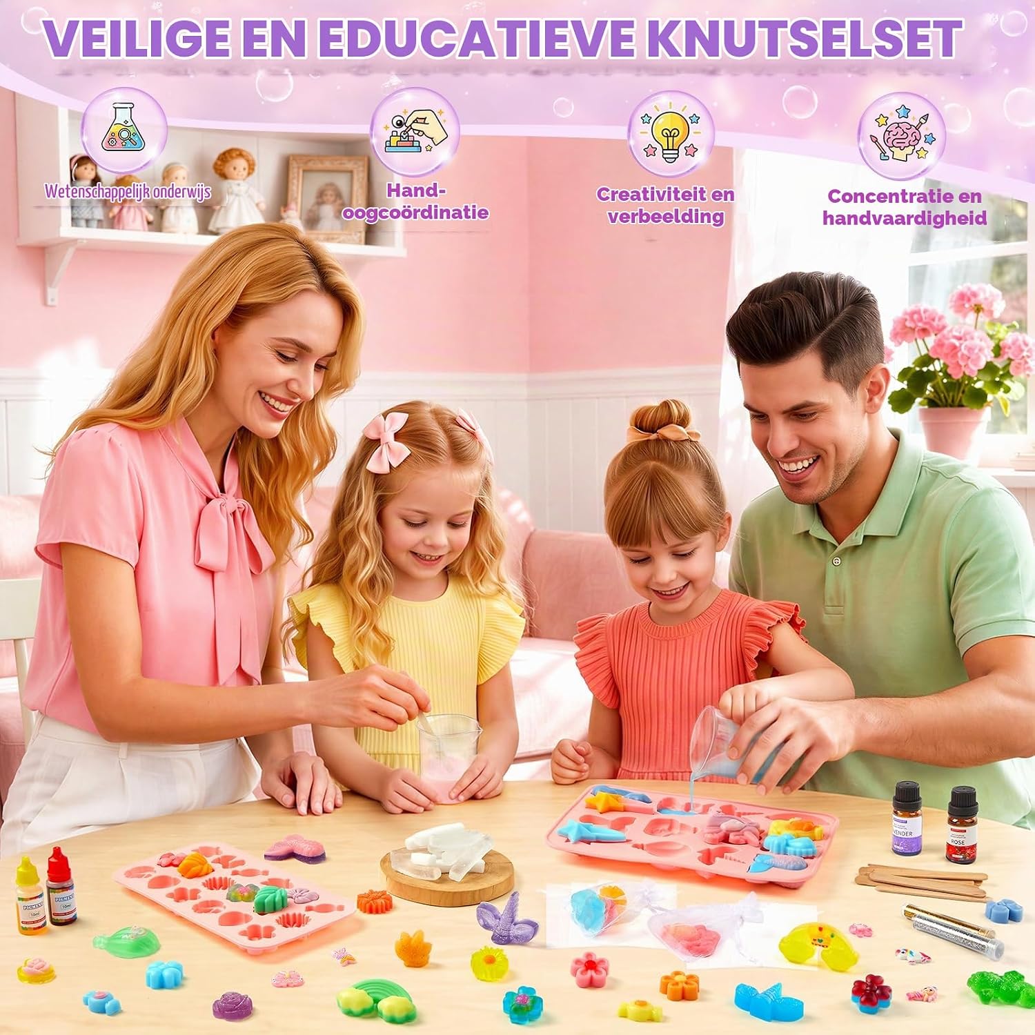 Thumbnail 6 de BYHANO 2210341 zeepmaakset voor kinderen met siliconenvormen en zeepbasis