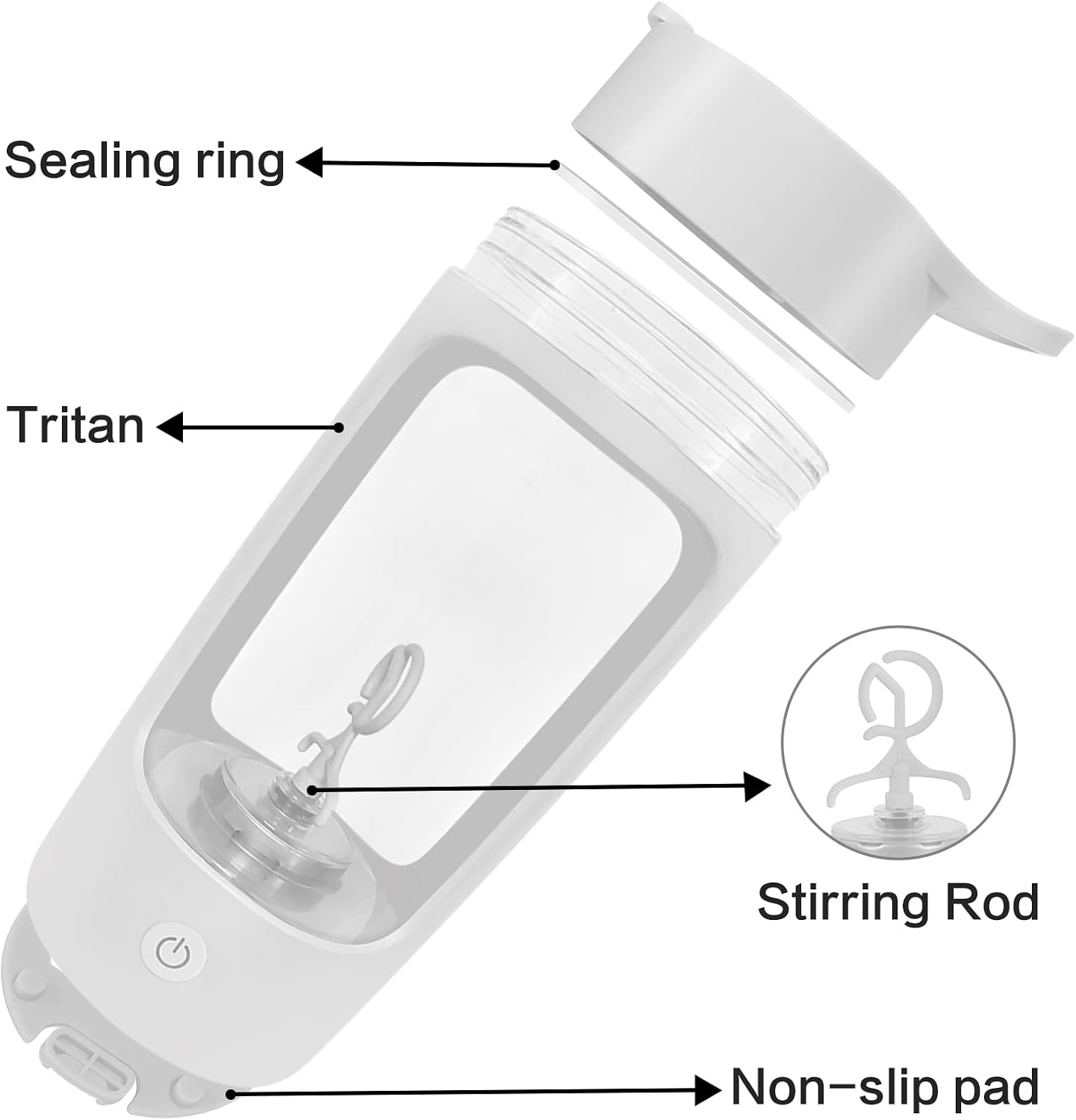 Detalle 2 de EQURA Electric Shaker Bottle 650 ml