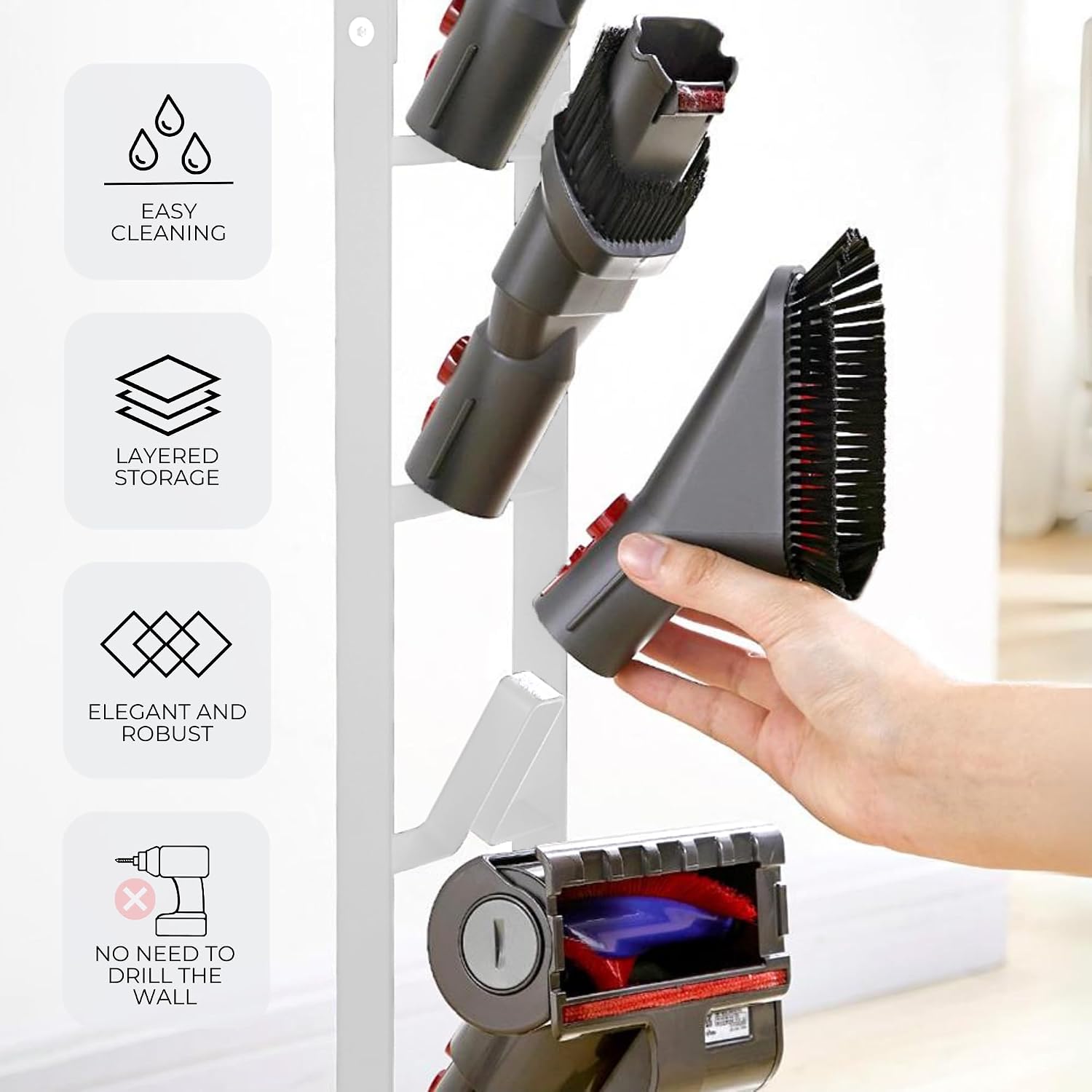 Thumbnail 3 de Supporto per aspirapolvere Dyson: scaffale a torre senza forare il muro