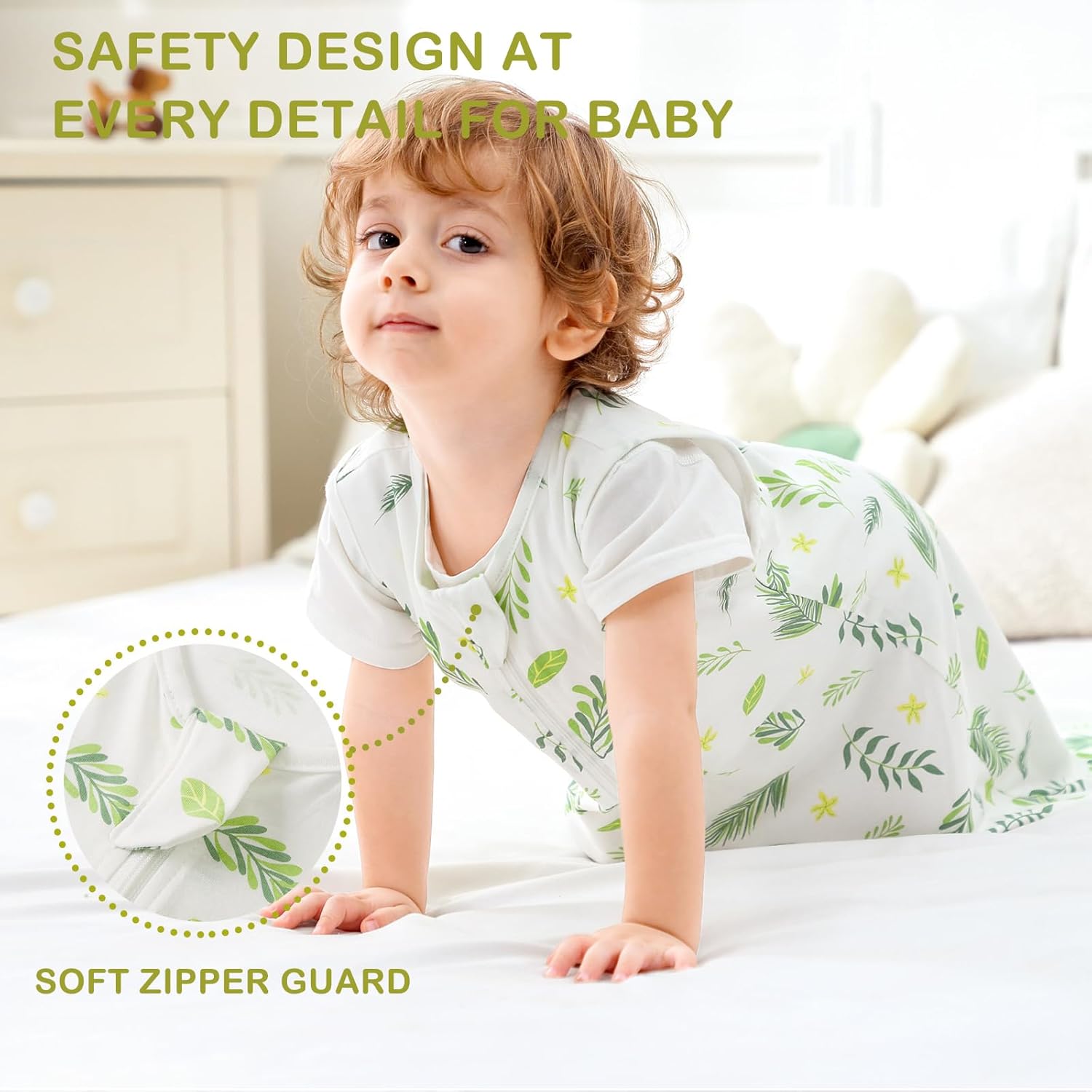 Thumbnail 4 de Nivolltha 2 Pack Super Soft 0.5 TOG Baby Sleeping Bags – 100% Cotton, Breathable Summer Wearable Blankets (18-36 Months)