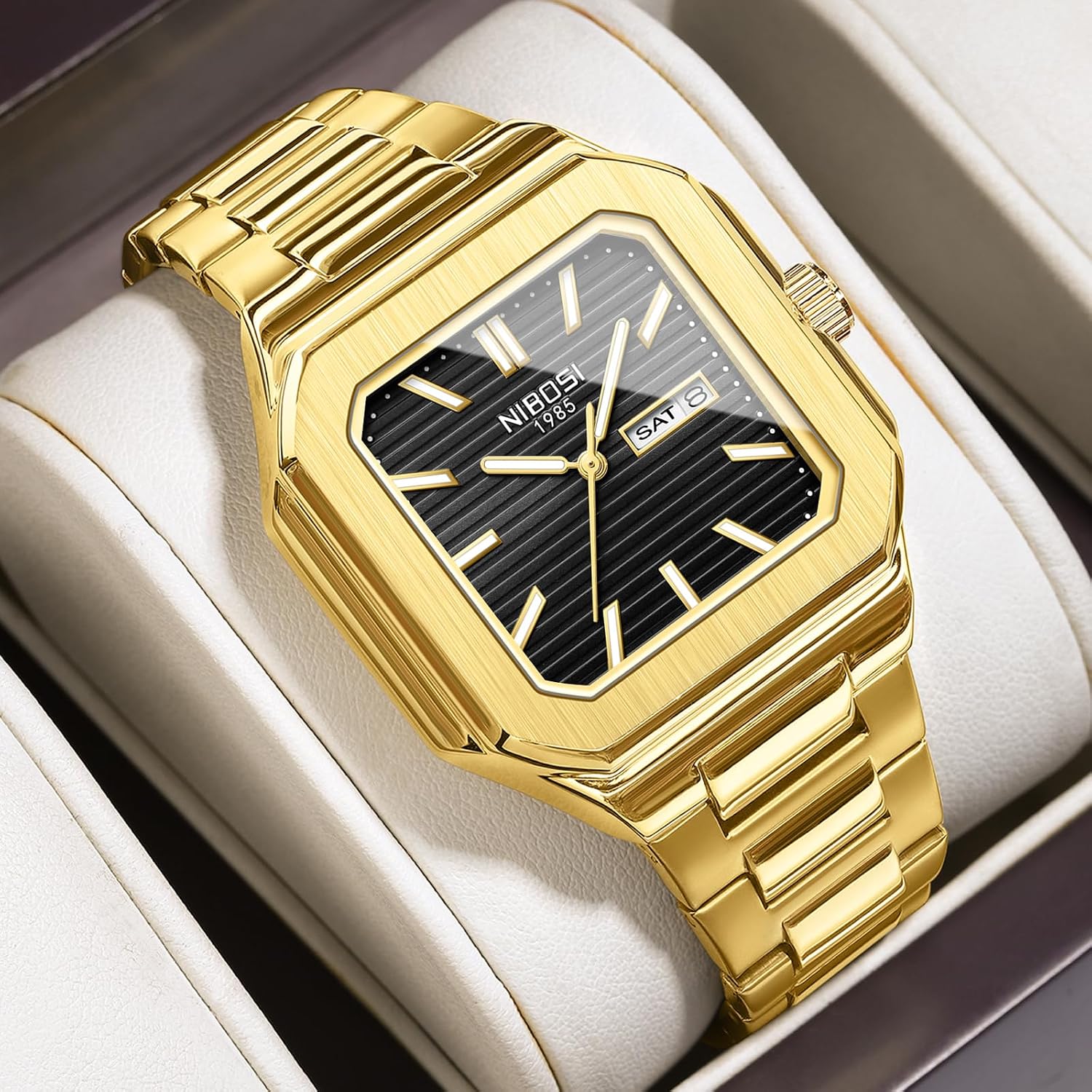 Detalle de NIBOSI Orologio uomo quadrato analogico