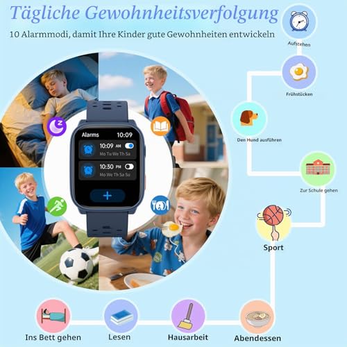 Thumbnail 4 de ModaWin Smartwatch Kinder – 1,85'' HD-Touchscreen, IP68, 100+ Sportmodi, Schlafmonitor & Pulsüberwachung (Blau)