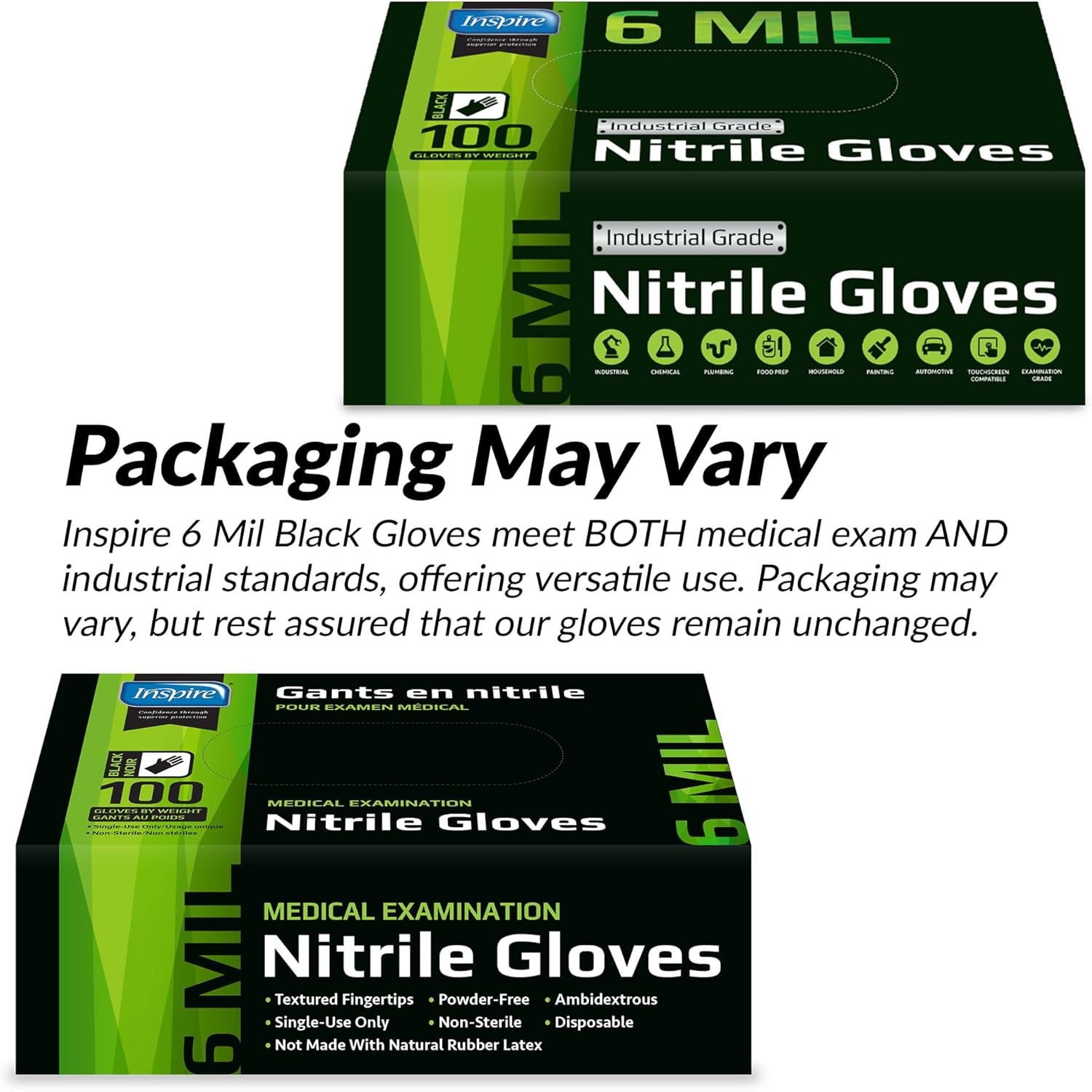 Thumbnail 5 de Inspire Black Nitrile Gloves 6 Mil