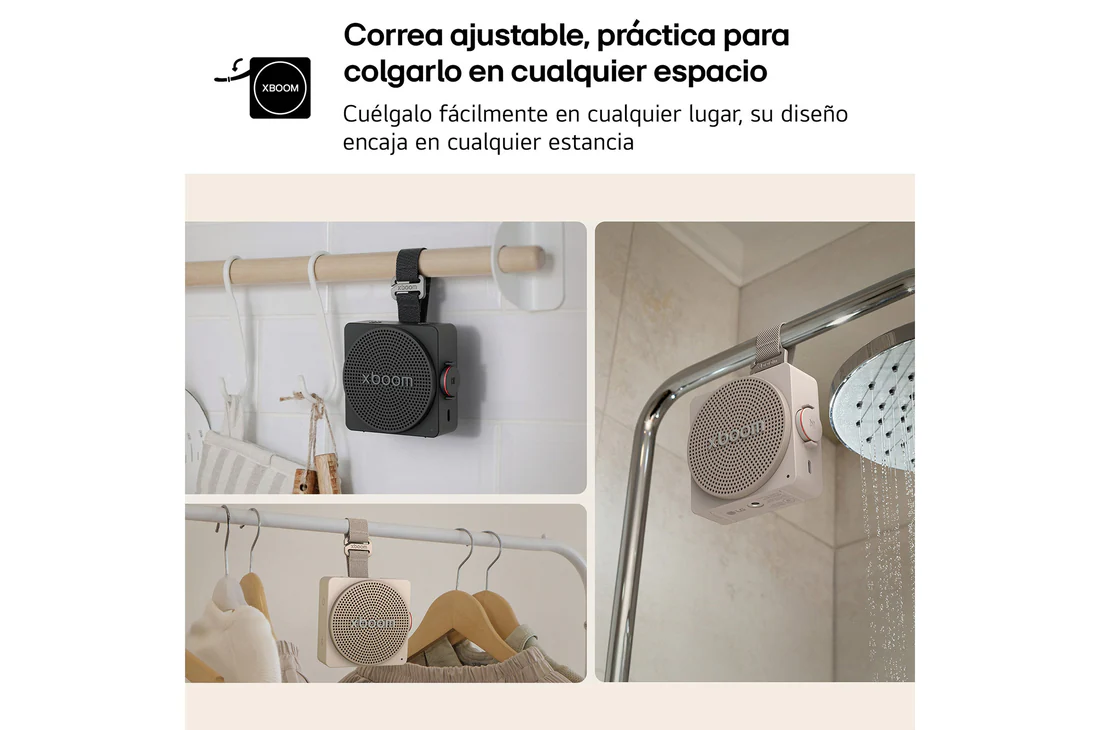 Detalle de LG xboom Mini: altavoz inalámbrico 5W con IP67 y 10h de batería ( Gris )