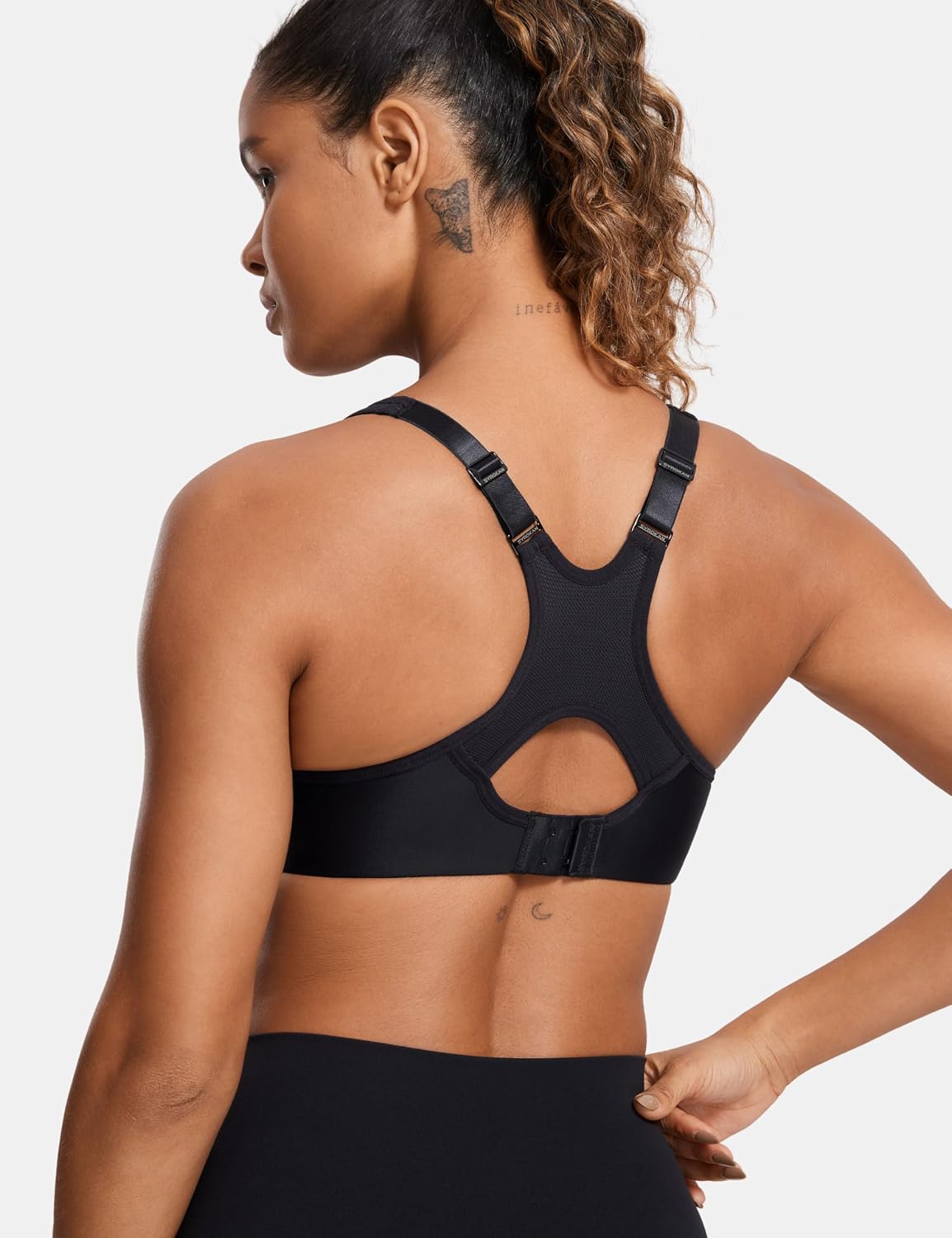 Detalle de SYROKAN Women’s High Impact Sports Bra with Underwire, Full Support Padded Racerback