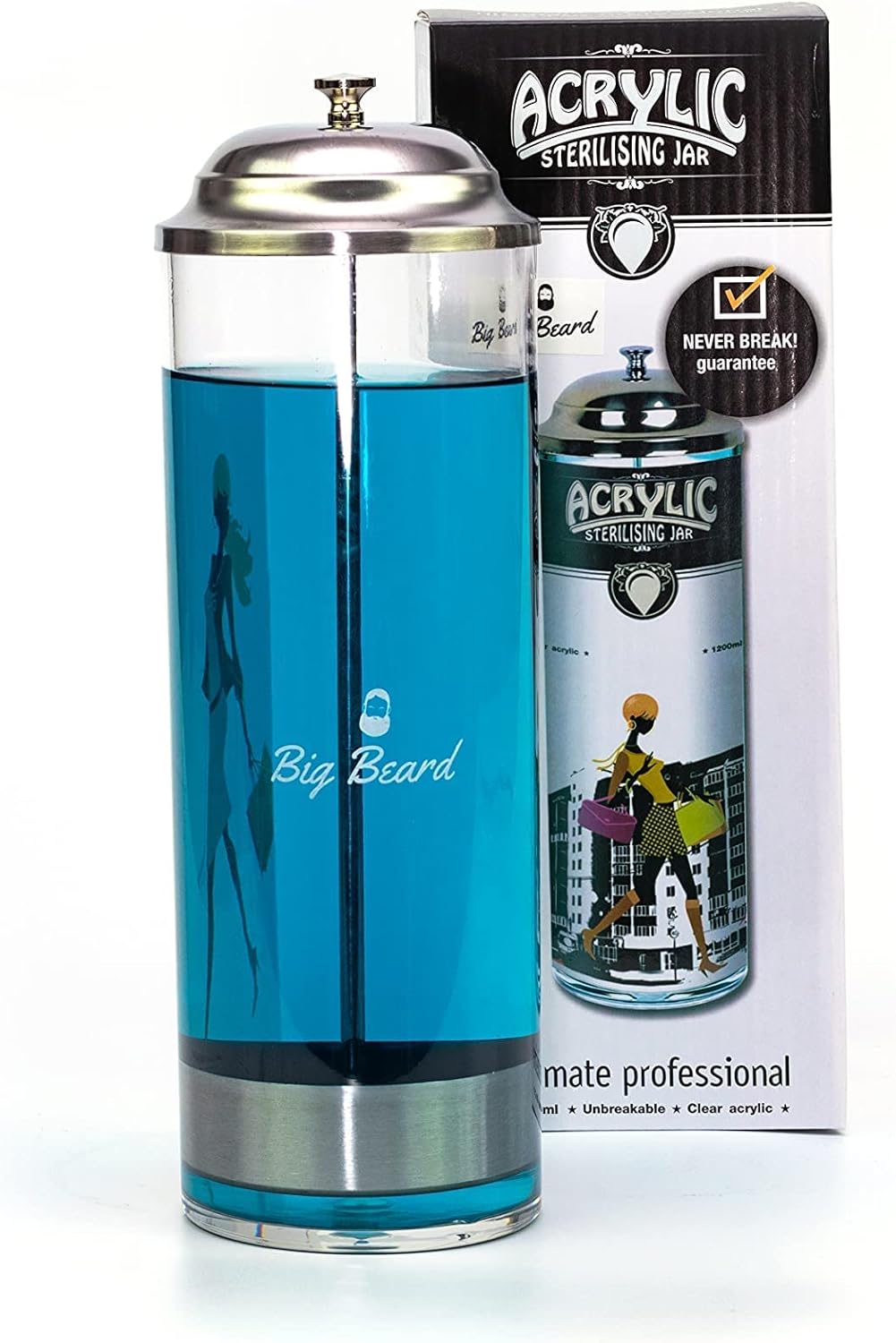 Thumbnail 3 de Hospital Disinfection Jar for Salon & Barber Tools (Glass sterilisation container, 1.0 litre)