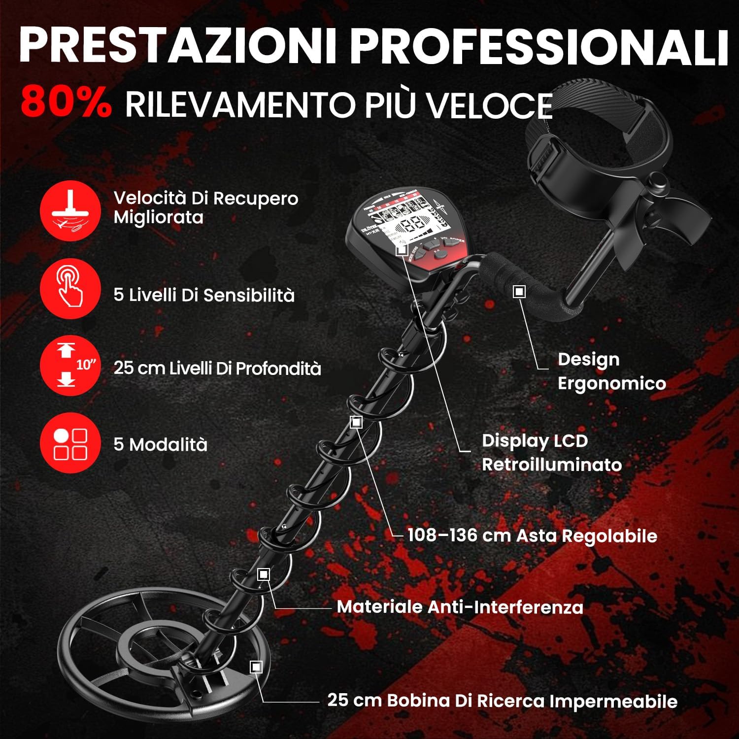 Detalle de DR.ÖTEK MTXR Metal Detector 25 cm
