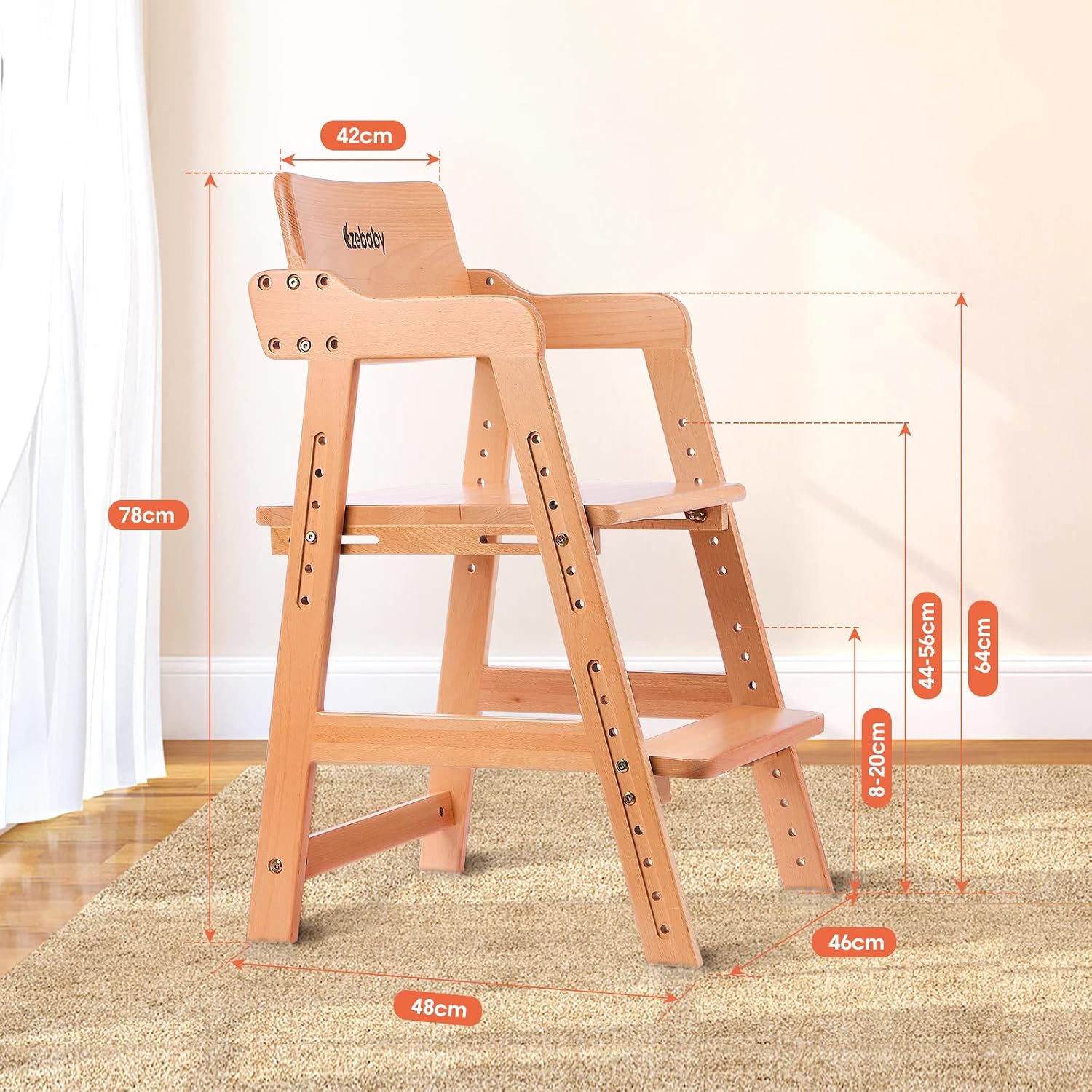 Detalle 1 de Ezebaby Hochstuhl höhenverstellbar 90 kg