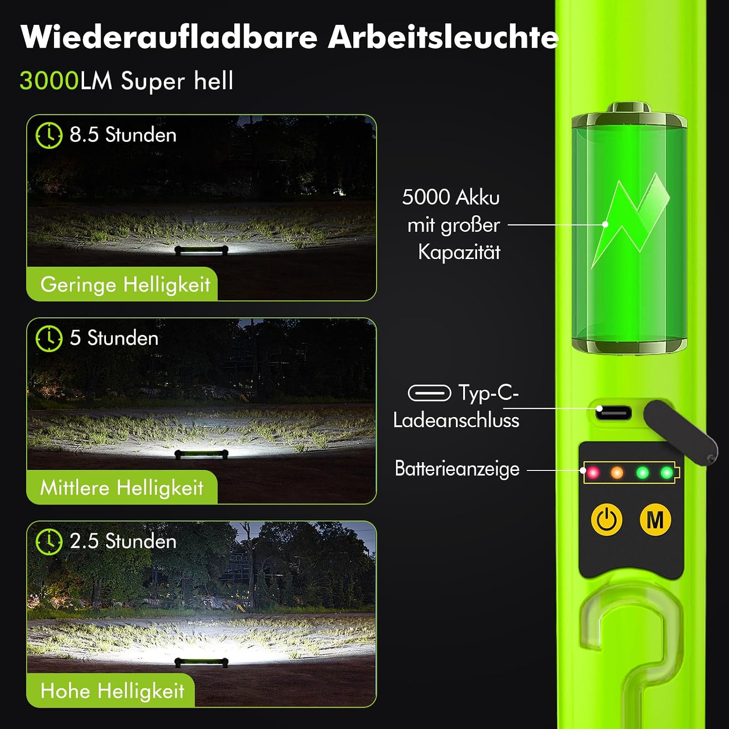 Thumbnail 1 de MEIKEE SWL-01 LED-werklamp met 3000 lumen, 6 lichtstanden en magneten