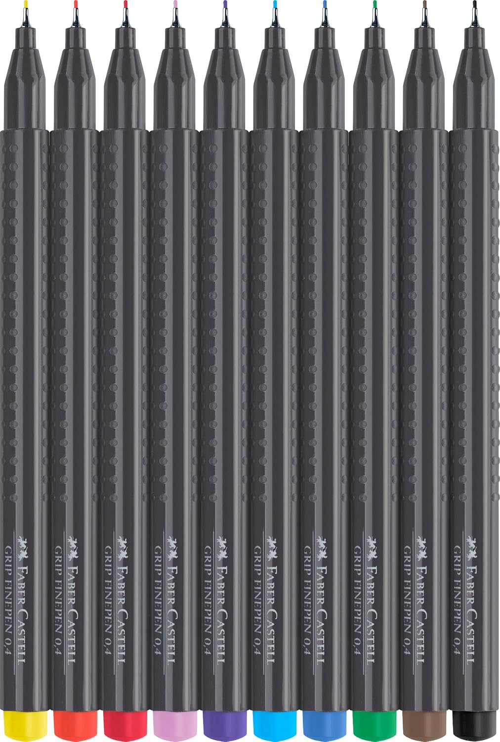 Detalle de Faber-Castell Grip F151610 fineliners, 10-pack med 0,4 mm spets och greppzon