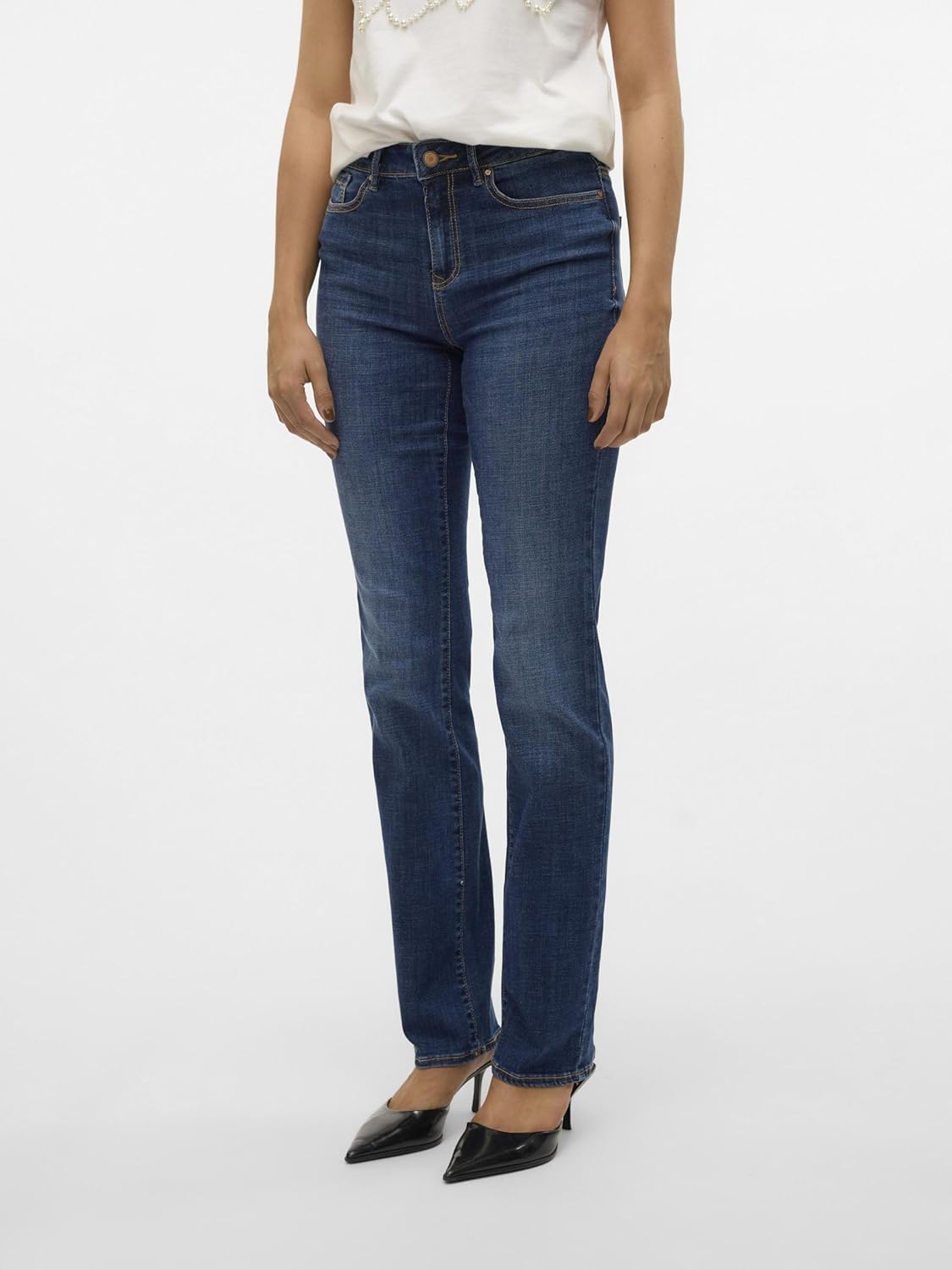 Thumbnail 1 de Jean Vero Moda Vmflash coupe droite Straight pour femme (69% coton, stretch)