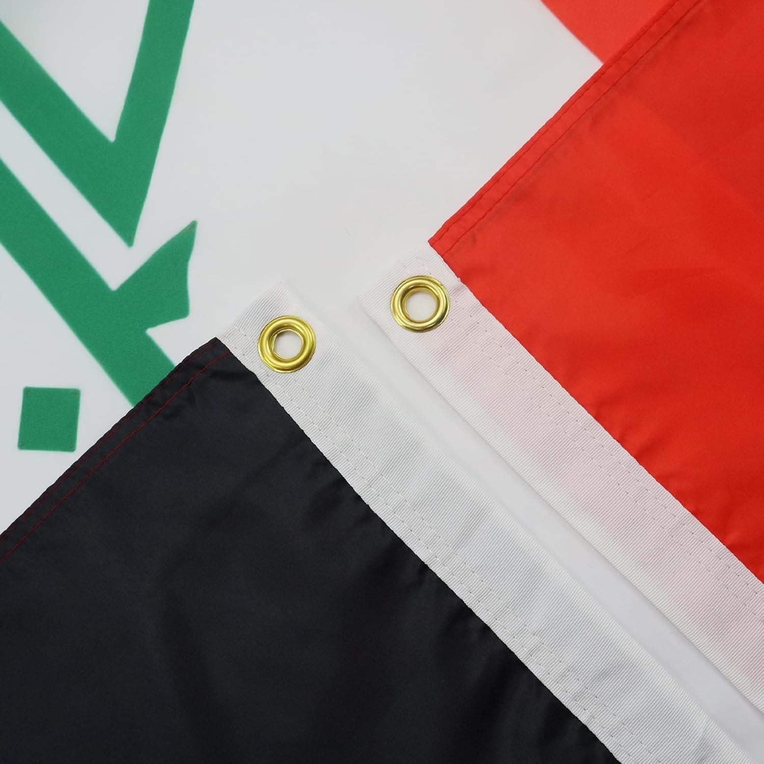 Detalle 2 de AZ FLAG Irak-Flagge-Set (2 Stück), 90 x 60 cm, 100% Polyester mit Metallösen
