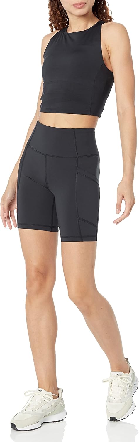 Thumbnail 3 de Amazon Essentials Active Sculpt women’s high waist moisture-wicking biker shorts with pockets