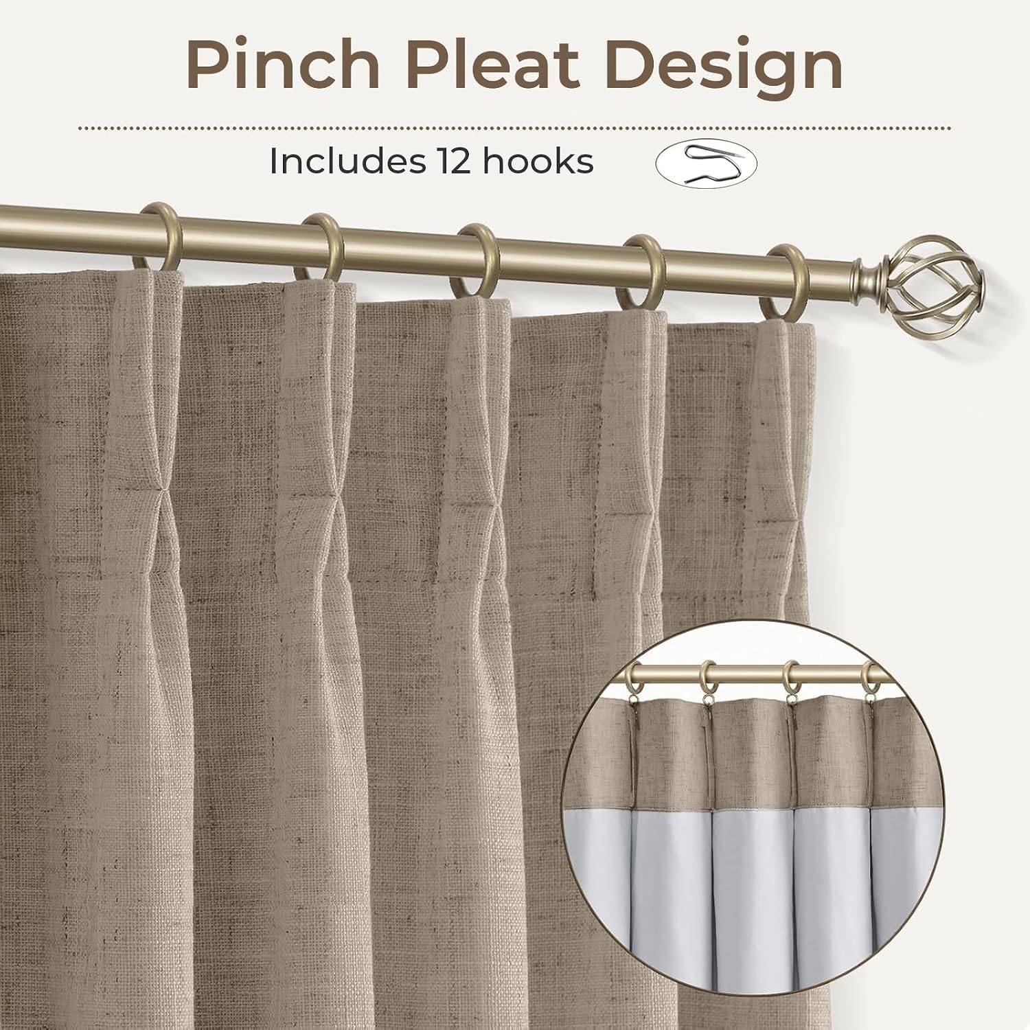 Thumbnail 1 de CAPALOCA Blackout Curtains 90 Inch