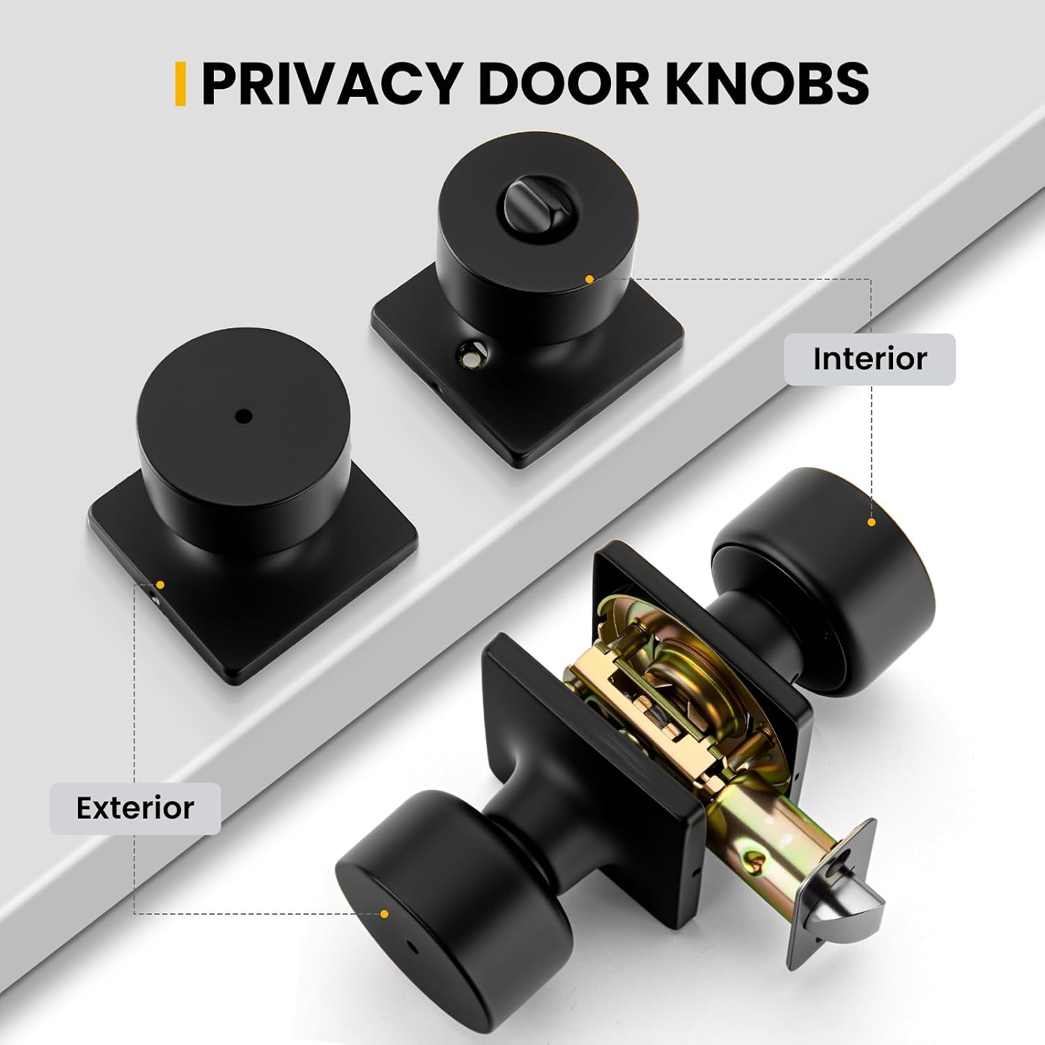 Detalle de Goldenwarm Interior Privacy Door Knobs, 6-Pack