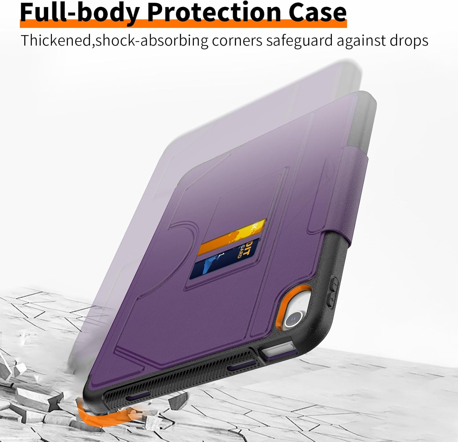 Thumbnail 6 de DAORANGE Business Shockproof Case for iPad 10th/11th Gen with Magnetic Stand, Auto Wake/Sleep & Pencil Holder (Purple)