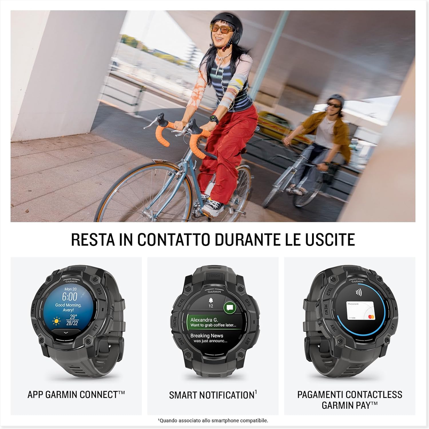 Thumbnail 4 de Garmin Instinct 3 (50 mm) con display AMOLED 1,3”, GPS multi-band, torcia LED e Garmin Pay