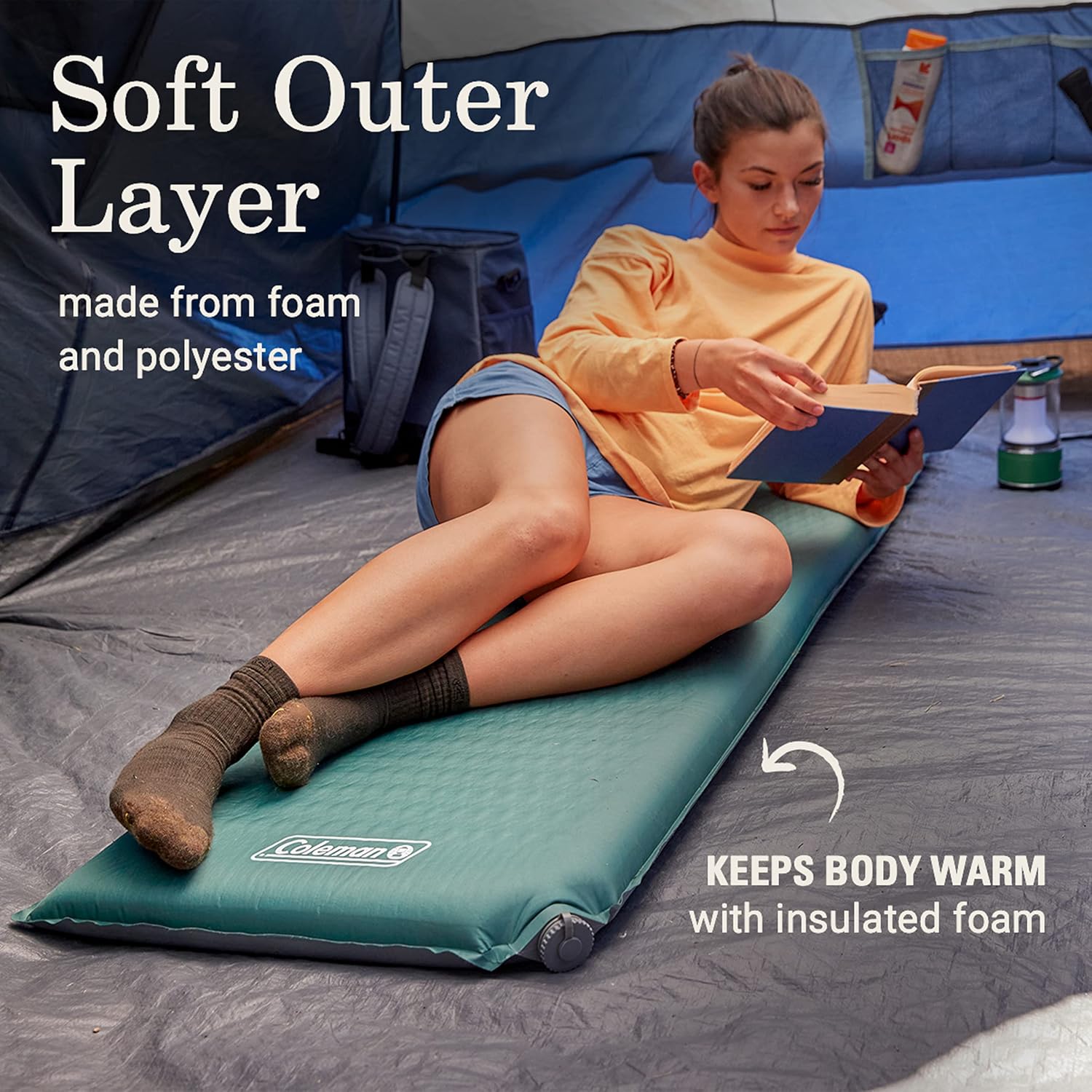Detalle 2 de Coleman Silver Springs 2157467 Self-Inflating Camping Pad, R-Value 5+ Foam