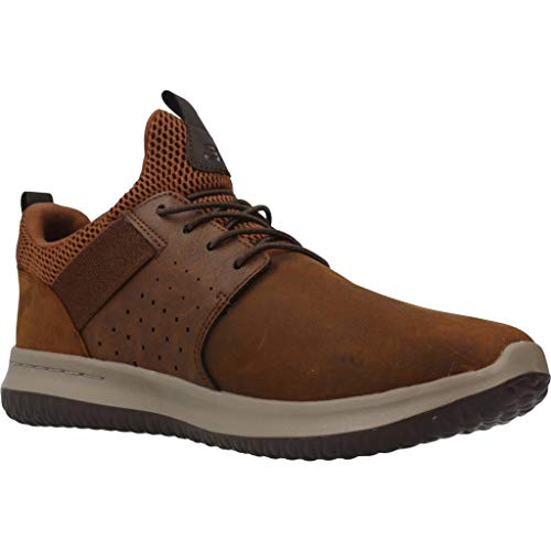 Detalle de Skechers Men's Delson Axton Trainer, Brown, UK 10