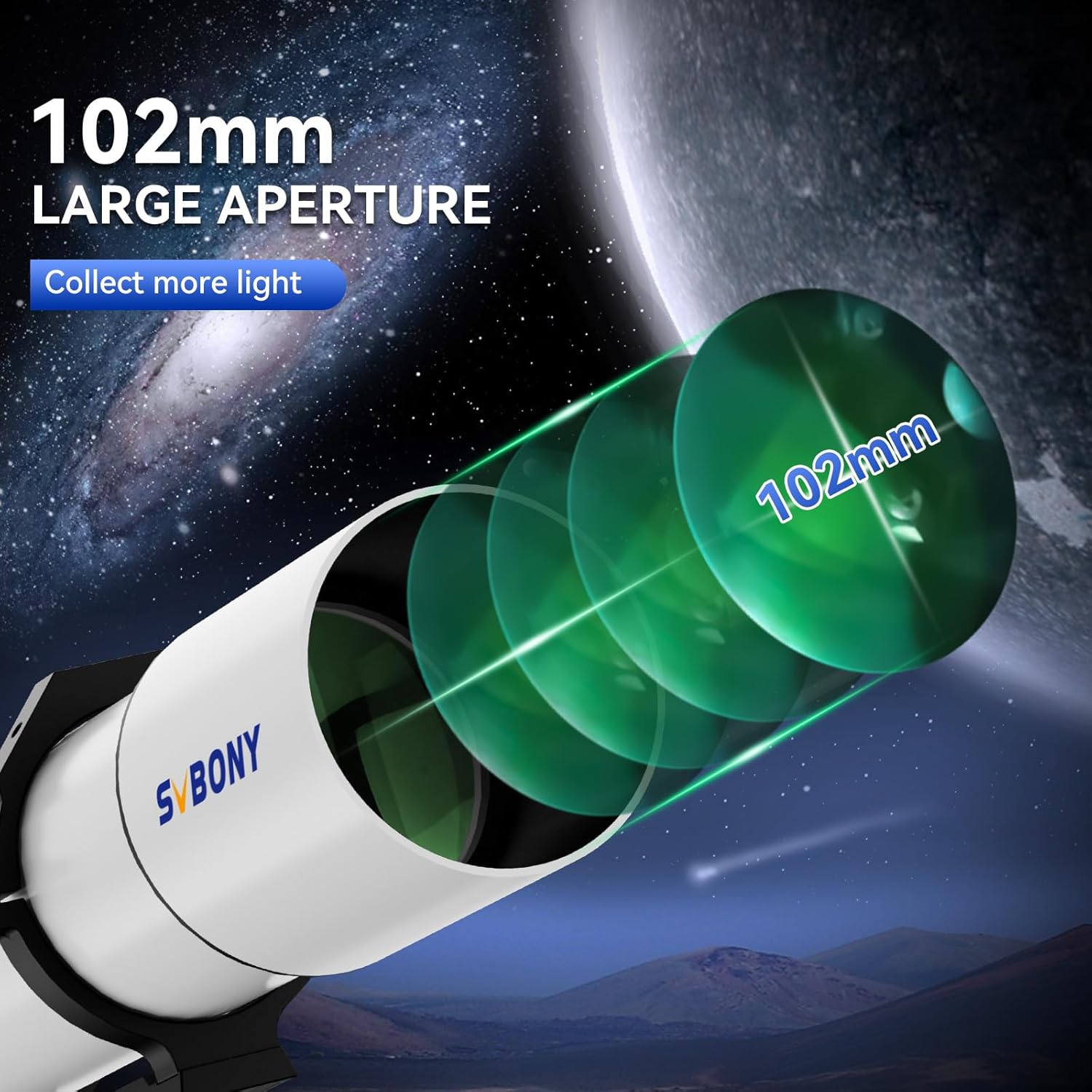 Thumbnail 1 de SVBONY SV48P 102mm Refractor Telescope