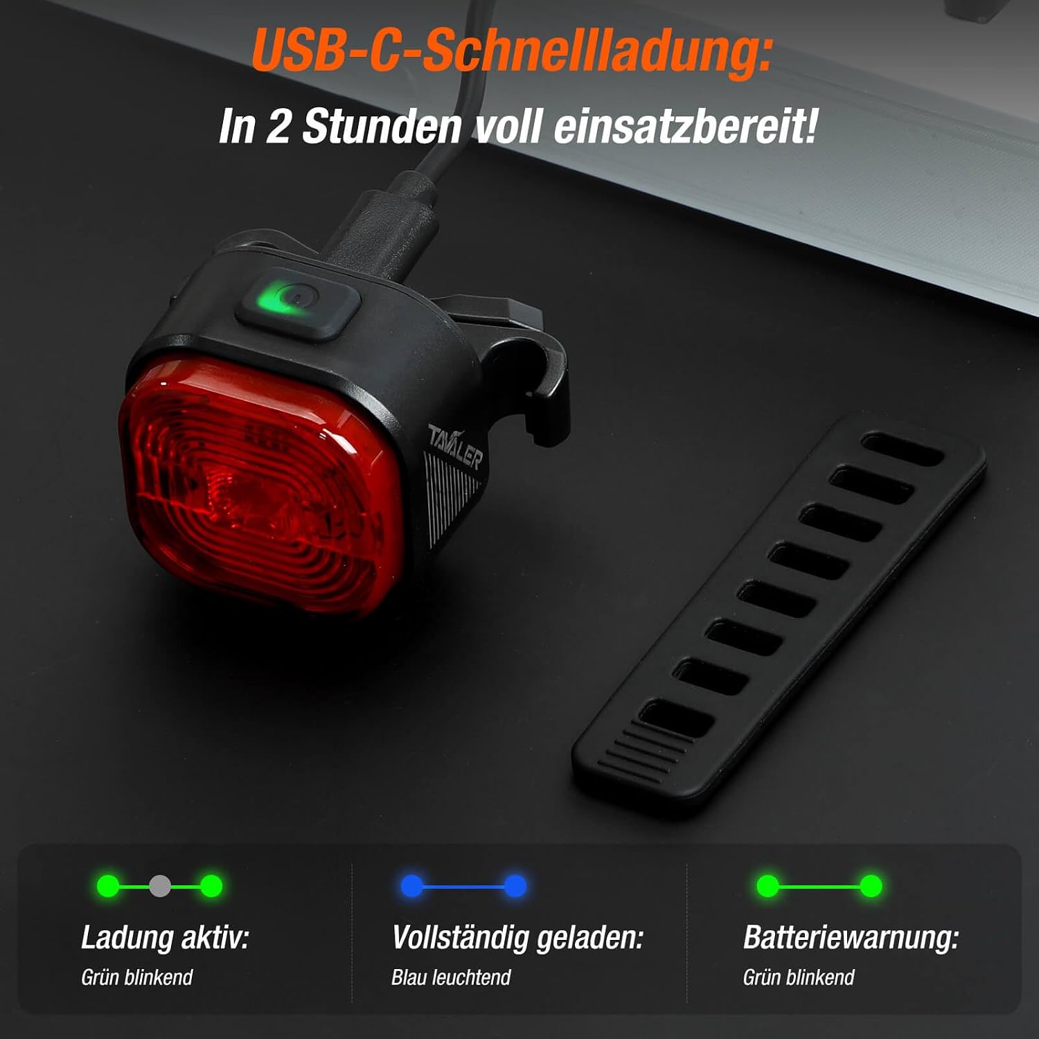 Detalle 2 de Tavaler Rücklicht LED Fahrrad mit 13 h