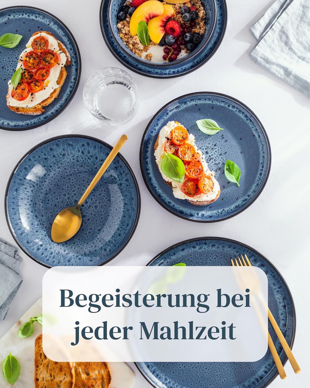 Detalle 2 de Steingut Kaffeetassen Ibiza 6‑teilig blau