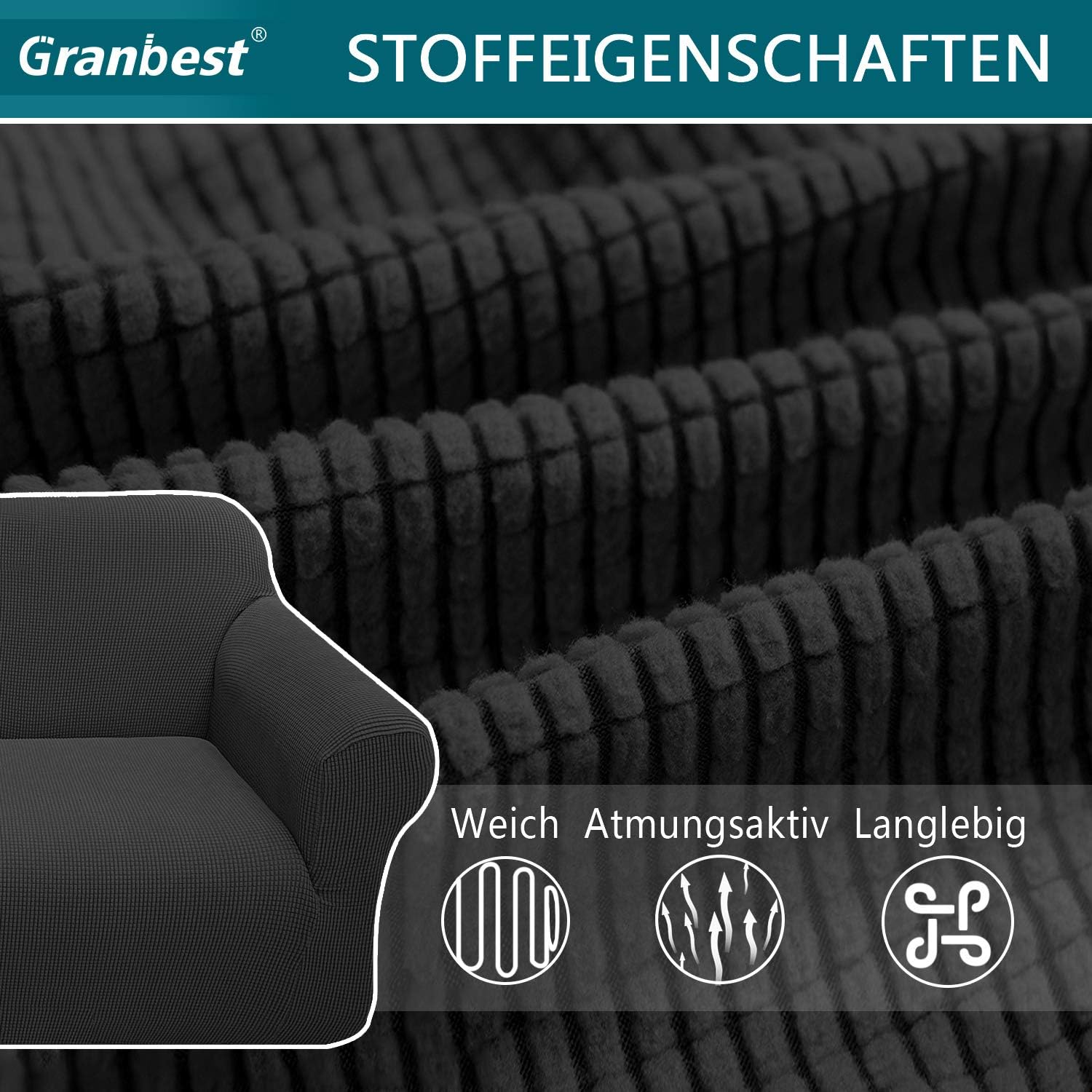 Detalle 2 de Granbest Copridivano elasticizzato 3 posti 🛋