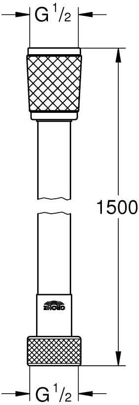 Thumbnail 1 de GROHE Vitalioflex Duschschlauch 1,50 m – knickfest, hitzebeständig, universeller Anschluss, Chrom (28743002)
