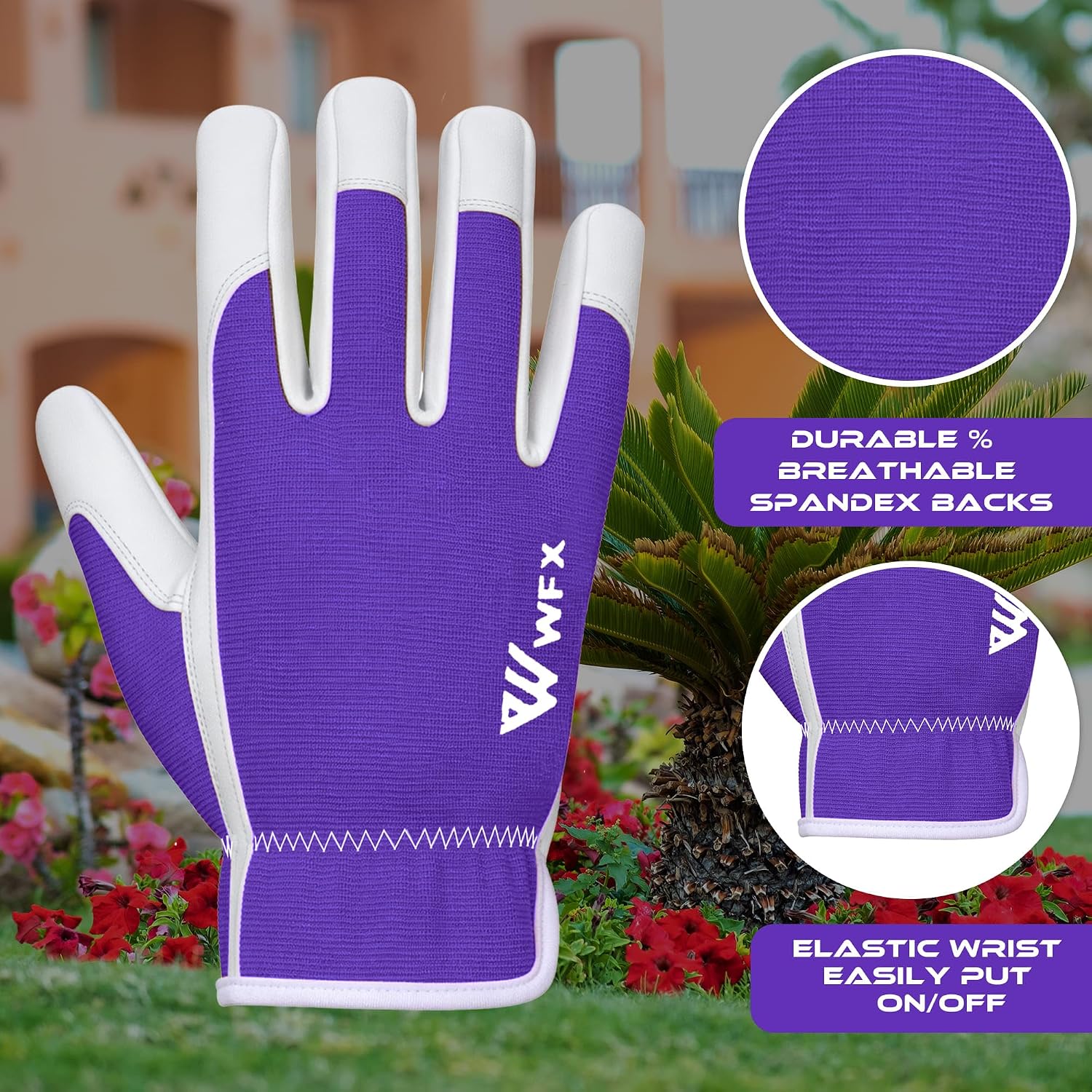 Detalle de WFX Guantes de cuero para jardinería S