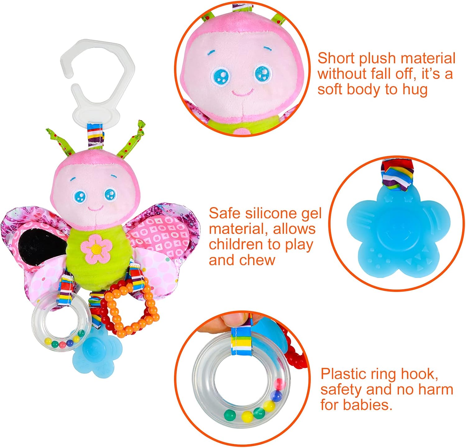 Thumbnail 4 de Funsland Pram Toys for Babies clip-on rattle 0-6 months