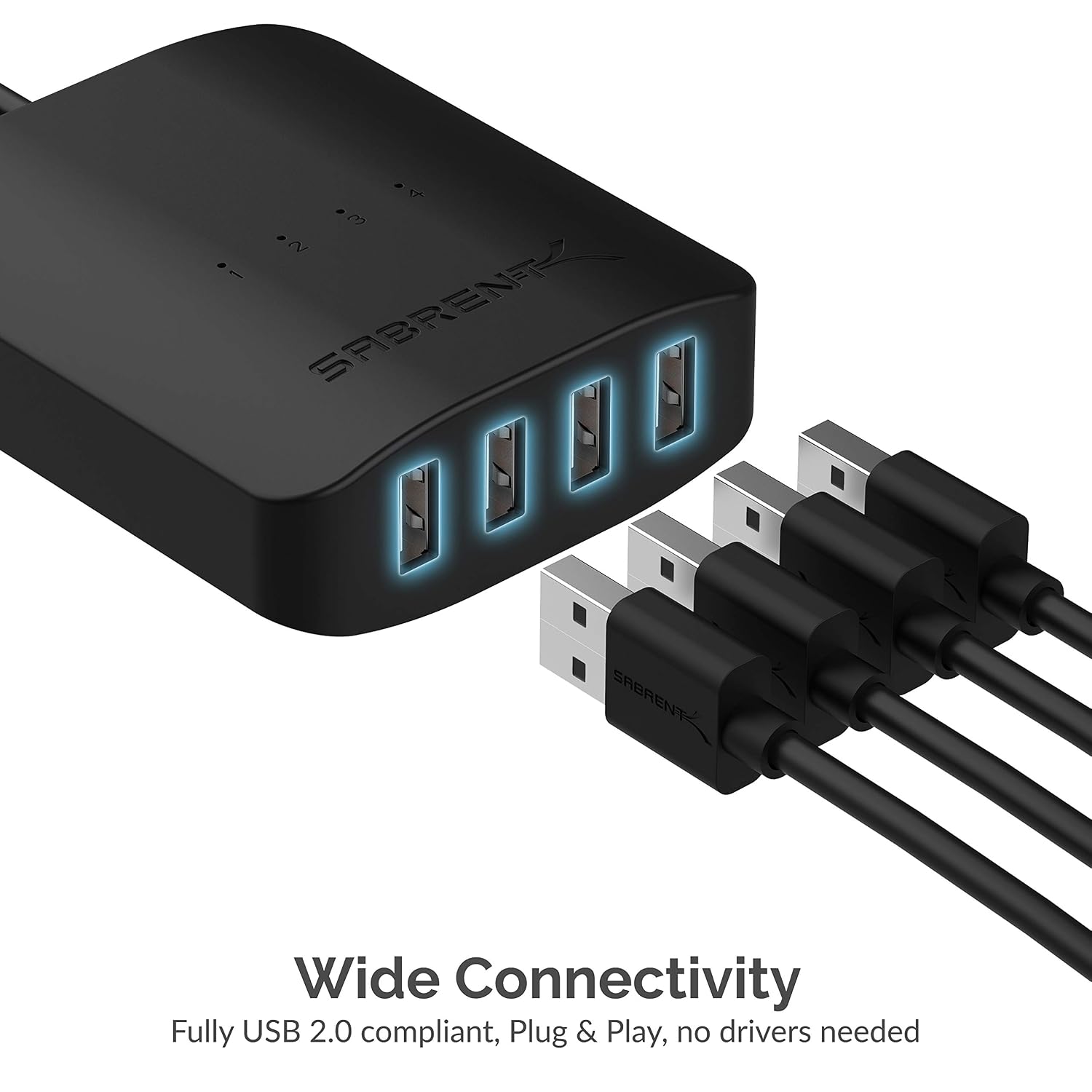 Detalle 2 de SABRENT USS4 USB switch selector 4 in 4 out