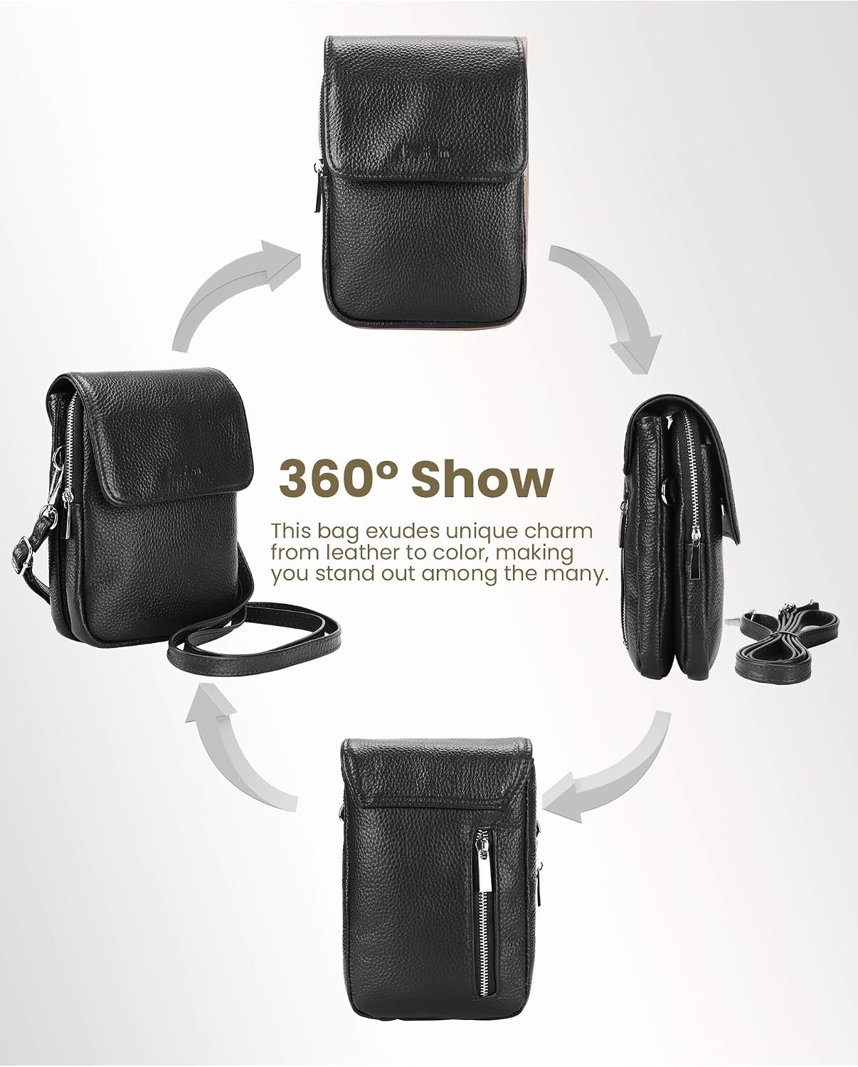 Detalle 2 de befen Genuine Leather Crossbody Bag 5