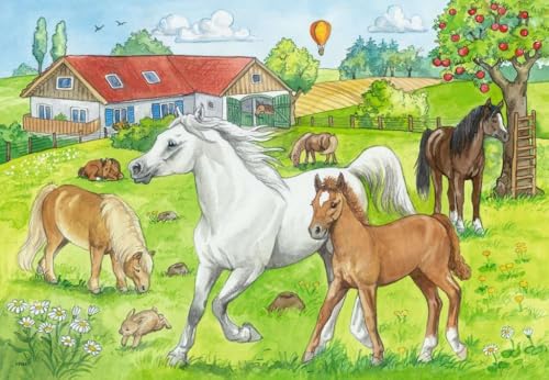 Detalle 2 de Ravensburger Tiere Puzzle Infantil 07833 - Patio de Caballos 🐴