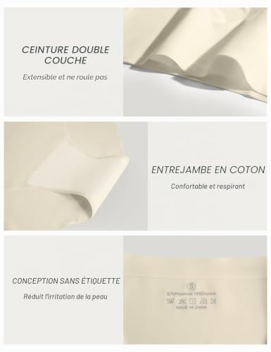 Detalle de Memouniva culottes femme sans couture, lot de 6, invisibles et élastiques