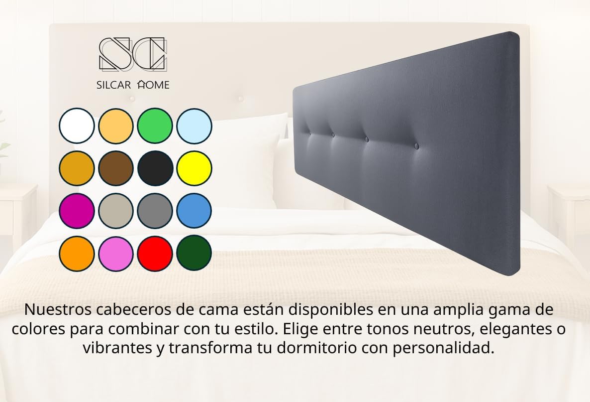 Detalle de Silcar Home Silvi cabecero 145 cm gris oscuro