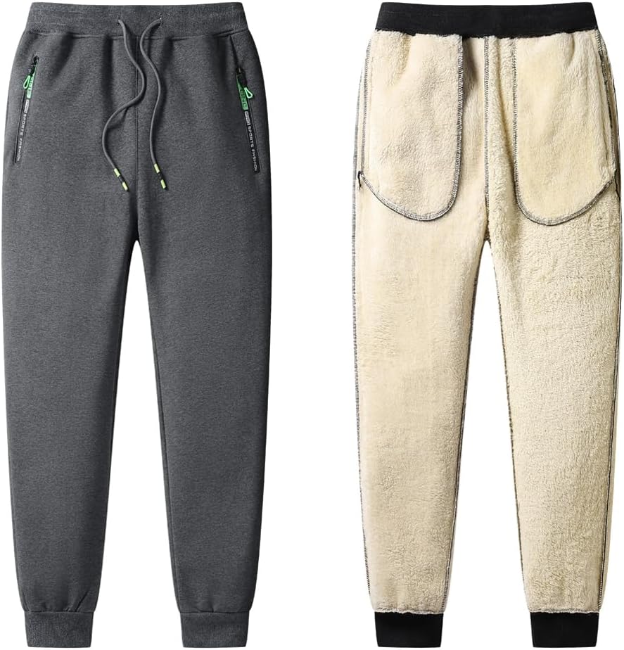 Detalle de STICKON Men's Sherpa-Lined Sweatpants