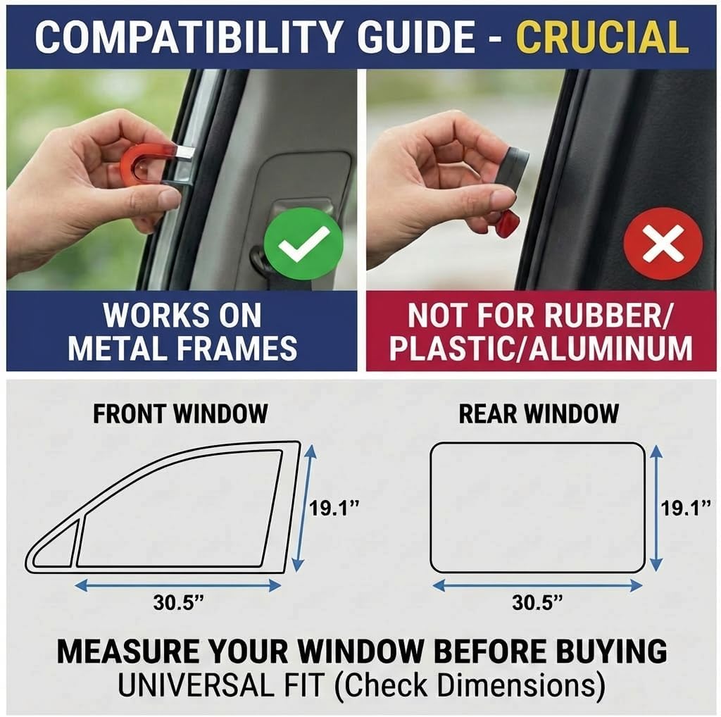 Detalle 2 de XCBYT Car Window Shades (4-Pack) Magnetic Privacy Curtains for Sun Protection