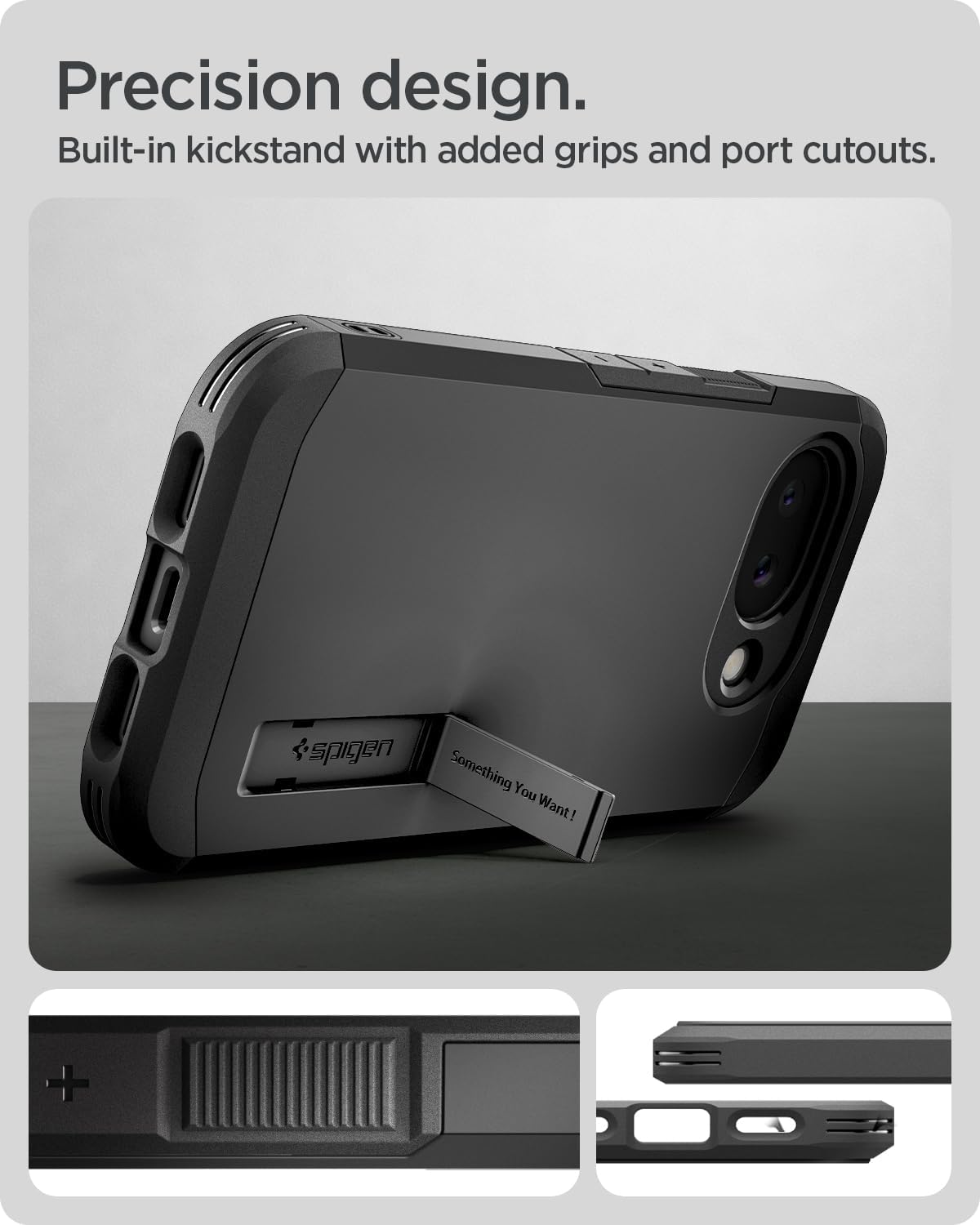 Detalle de Spigen Tough Armor(AI) MagFit – coque MagSafe pour Google Pixel 10a, noire