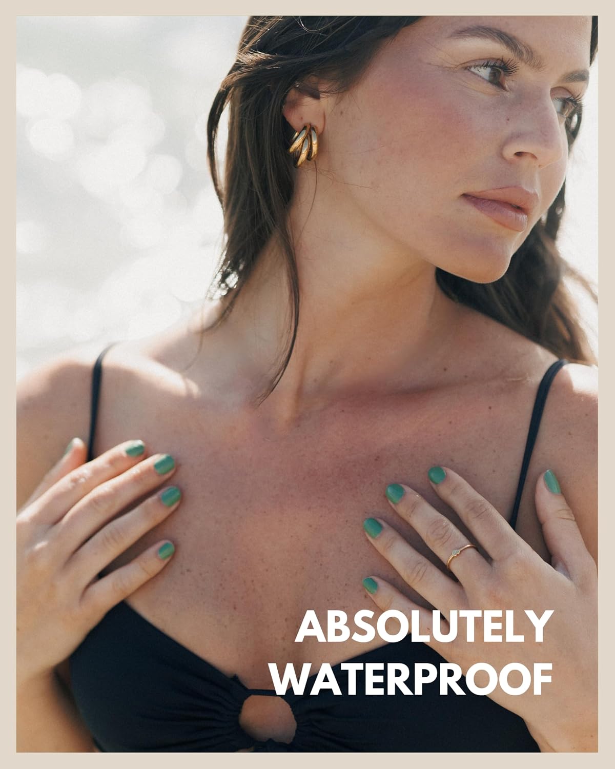 Thumbnail 4 de Creolen Triple Ohrringe für Damen aus wasserfestem Edelstahl (18K Gold, Silber oder Rosegold) – inkl. Geschenkbox