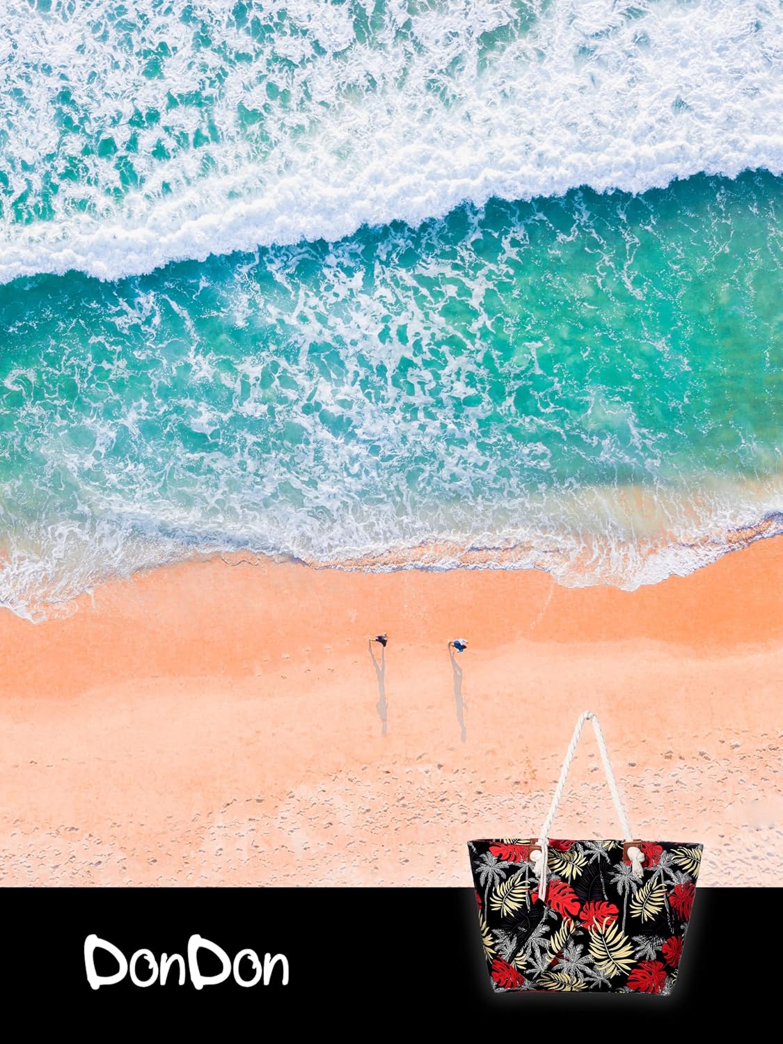 Thumbnail 6 de DonDon Grande borsa da spiaggia idrorepellente 58x38x18 cm