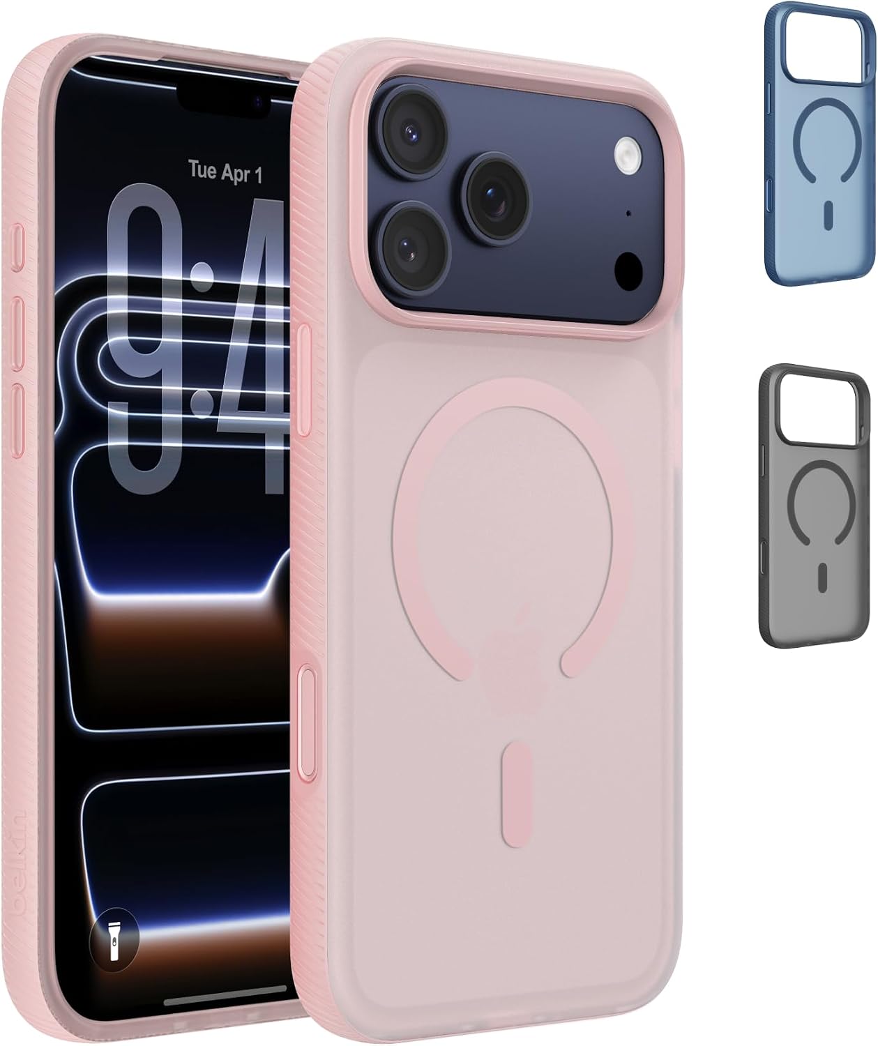 Detalle de Belkin SheerForce Grip MagSafe Case for iPhone 17 Pro Max – Slim, Transparent, Anti-Slip