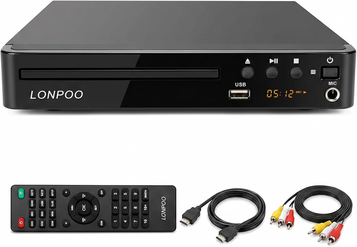 Detalle de LONPOO Region Free HD DVD Player (LP-099): All-Region, 1080p Upscale, USB Media & HDMI Output