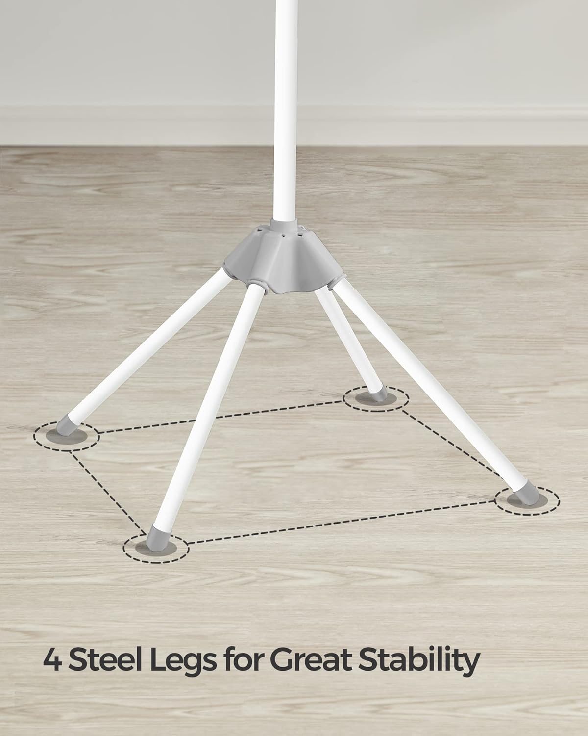 Detalle de SONGMICS Clothes Airer LLR510G01 with 3 Rotatable Arms (27 hangers capacity), foldable indoor drying rack
