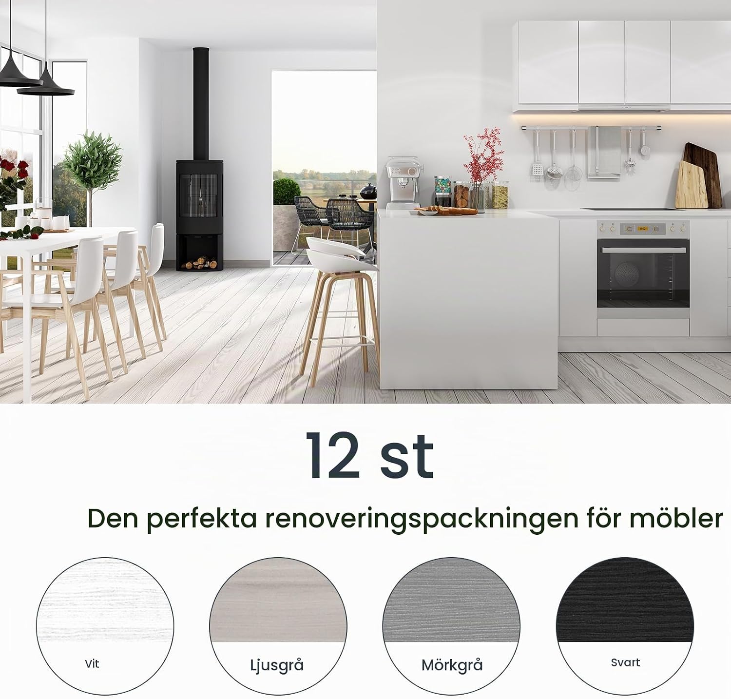 Detalle de AOOWU 5031451 möbelreparationskit med träfyllning i fyra färger