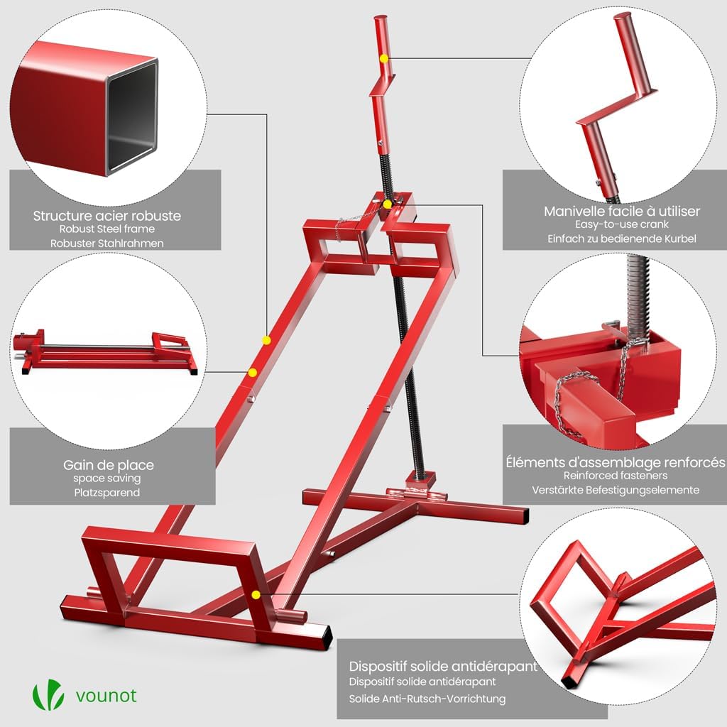 Thumbnail 4 de Vounot Lève Tracteur Tondeuse Télescopique - Gain de Place 30% et Charge 400 kg