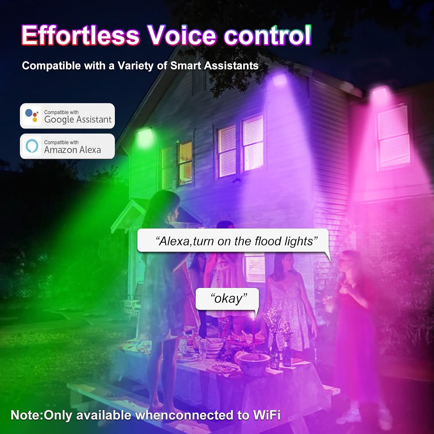 Detalle 2 de Fosingut RGBCW LED Floodlight Outdoor 100W, RGB-buitenschijnwerper met appbediening