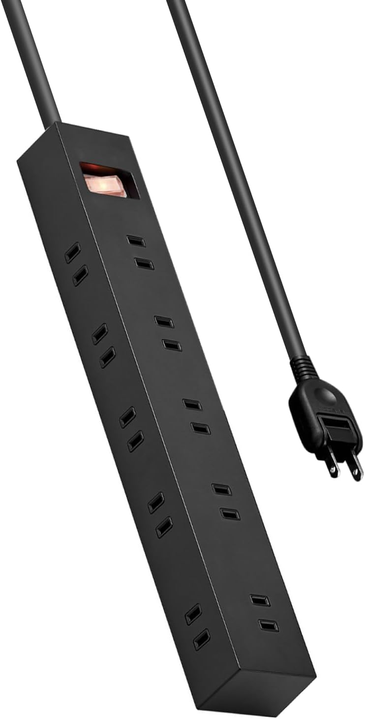 Detalle de エレコム ECT-1520BK 電源タップ 10個口・2m・雷ガード・マグネット付き