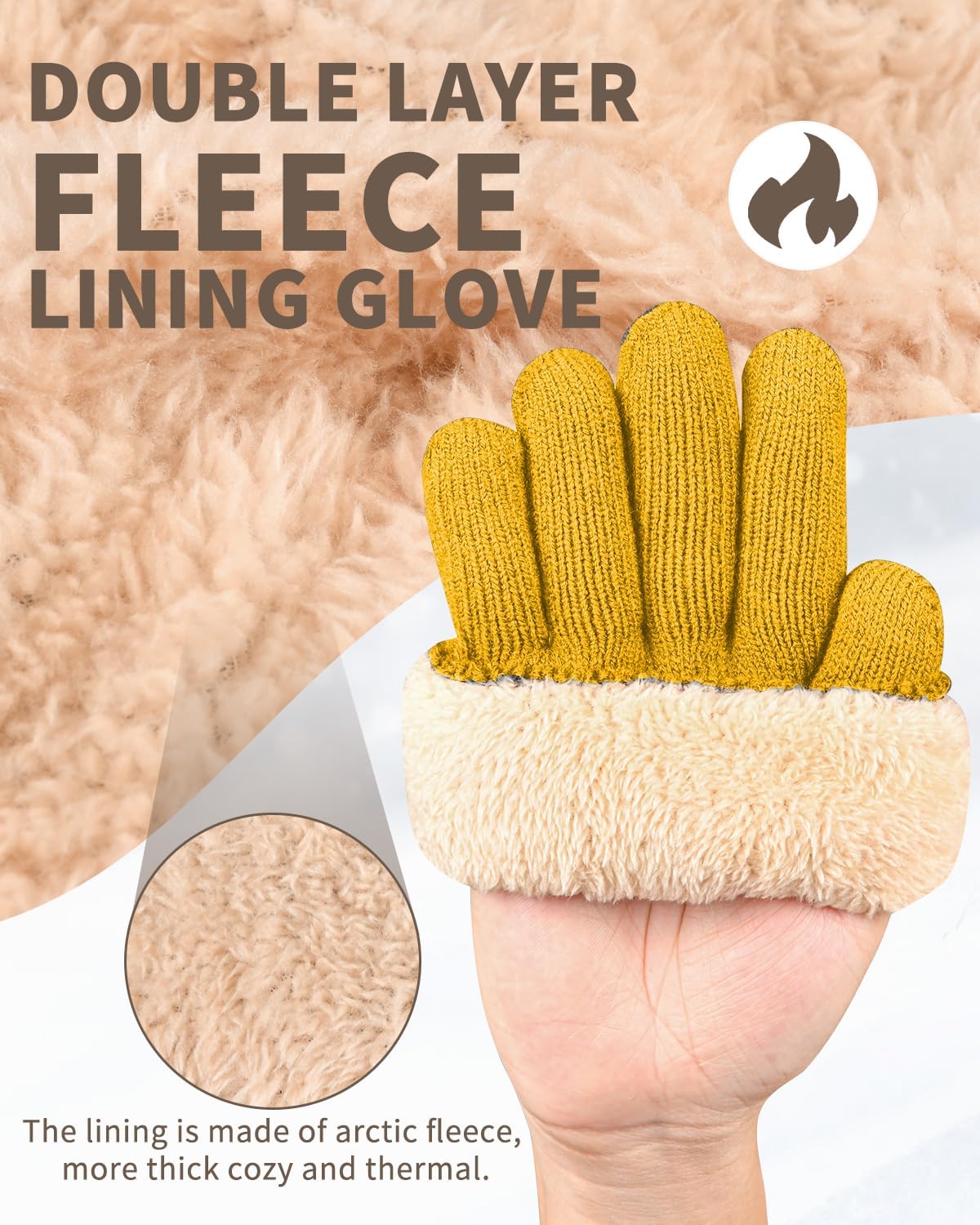 Detalle 2 de ARFNKIM Winter Thermal Touchscreen Gloves — Fleece Lining