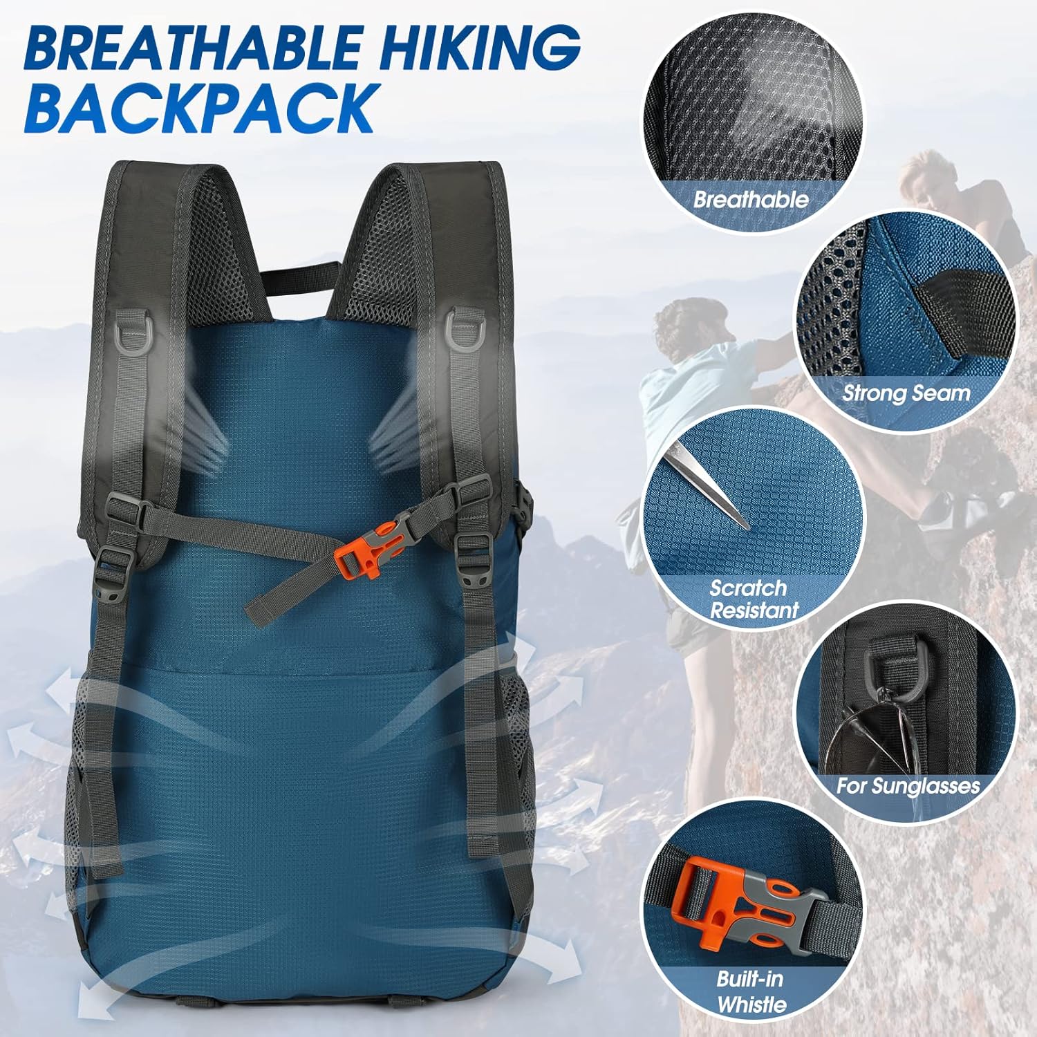 Thumbnail 3 de IGOLUMON Sac à Dos Randonnée 40L Ultraléger et Pliable – Polyvalent pour Homme et Femme